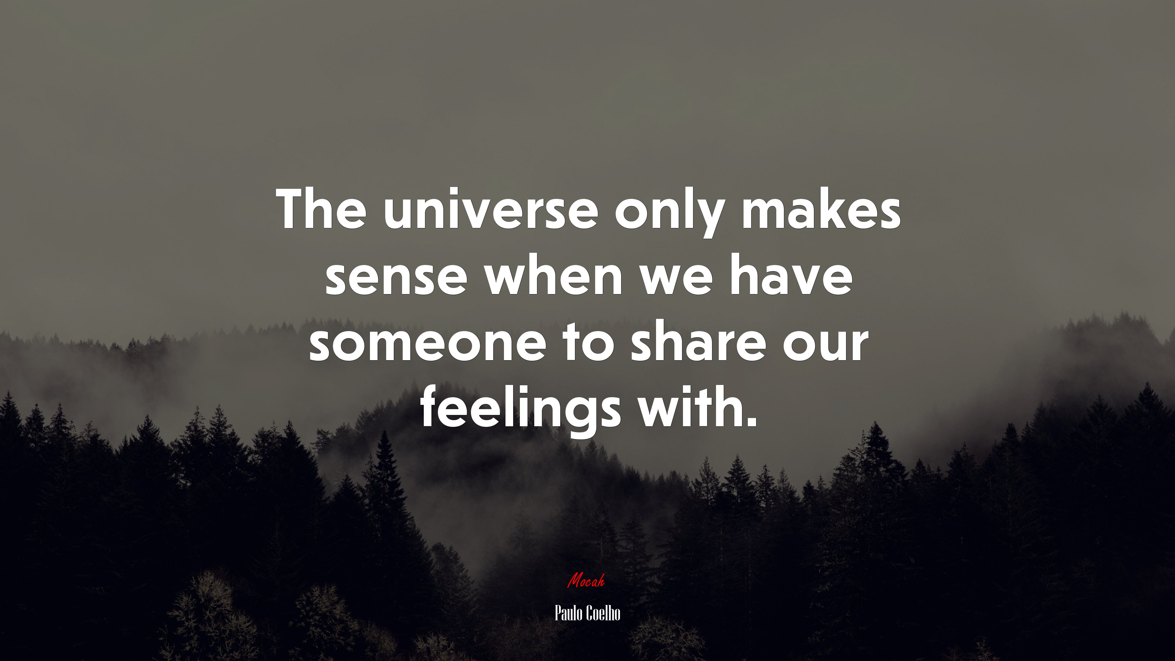 The universe only makes sense when we have someone to share our feelings with. | Paulo Coelho quote HD Wallpaper