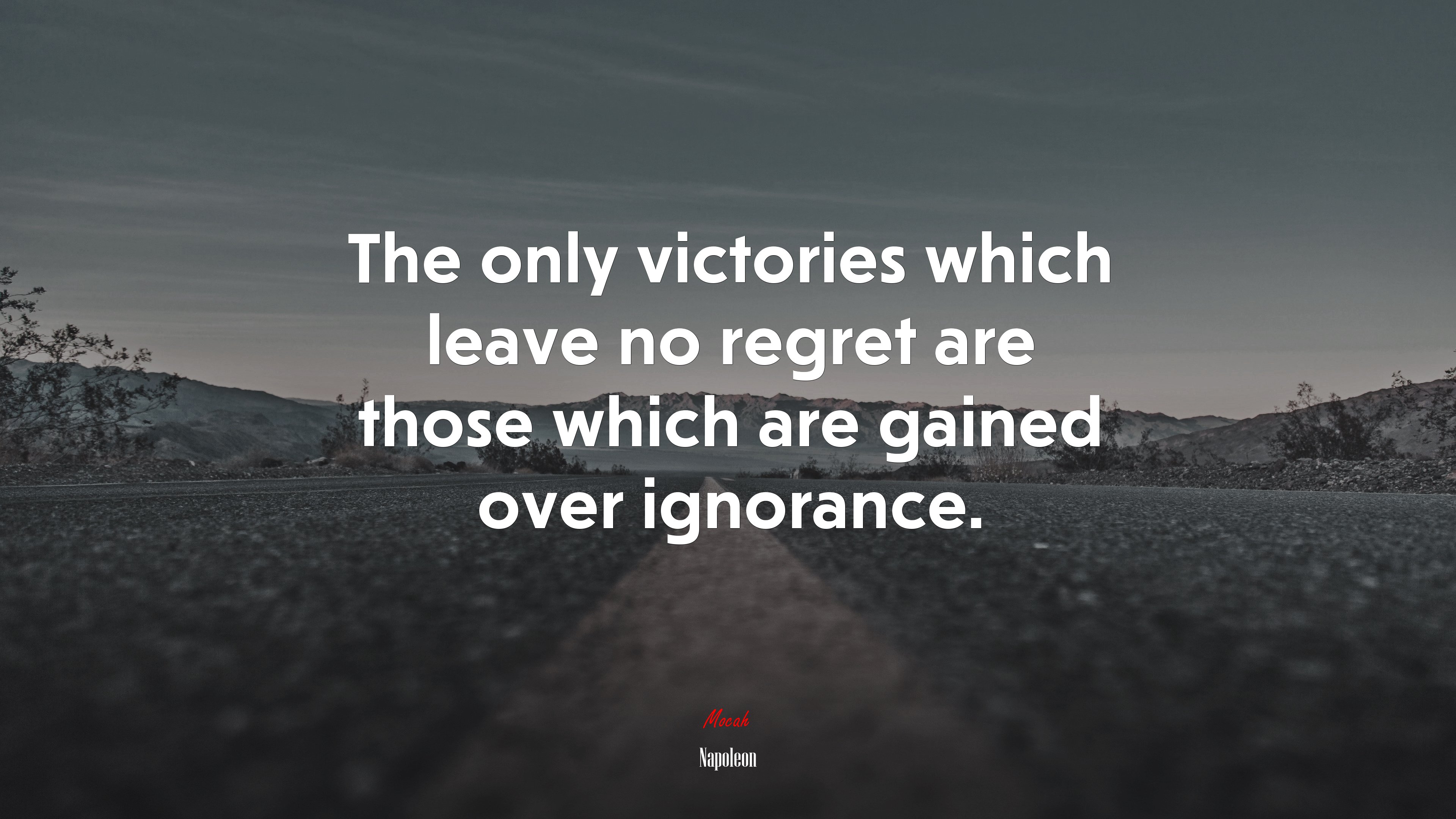The only victories which leave no regret are those which are gained over ignorance. | Napoleon quote HD Wallpaper