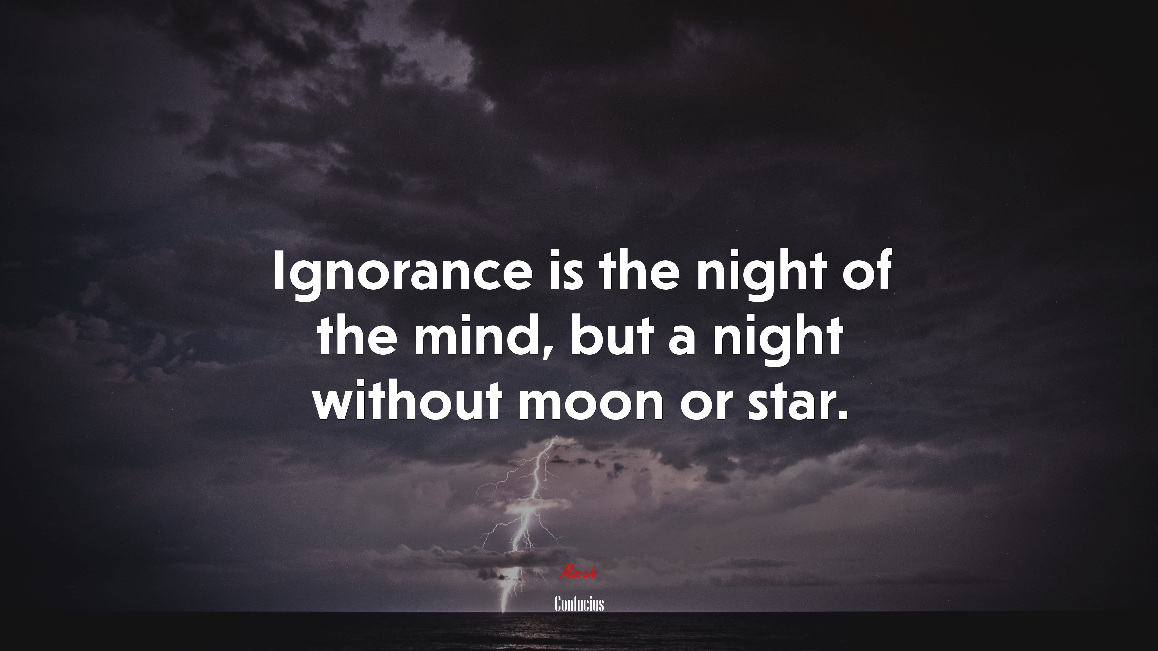 Ignorance is the night of the mind, but a night without moon or star. | Confucius quote HD Wallpaper