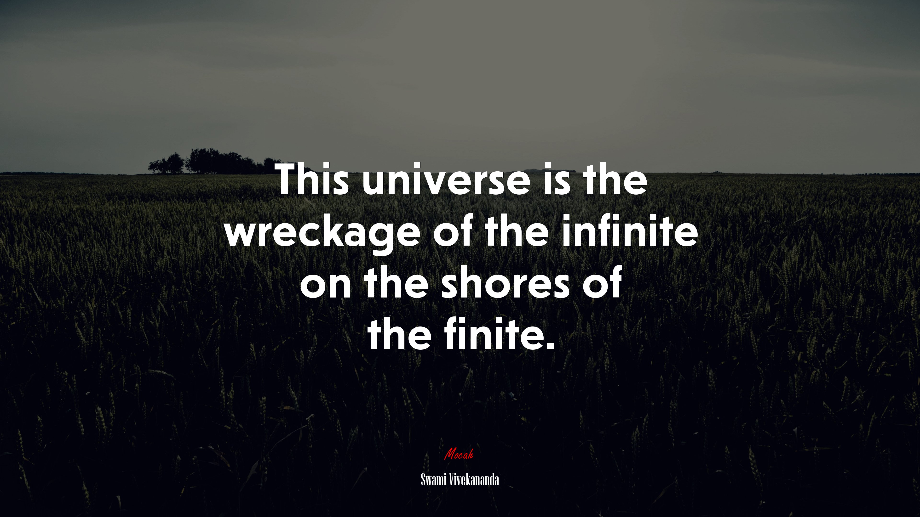 This universe is the wreckage of the infinite on the shores of the finite. | Swami Vivekananda quote HD Wallpaper