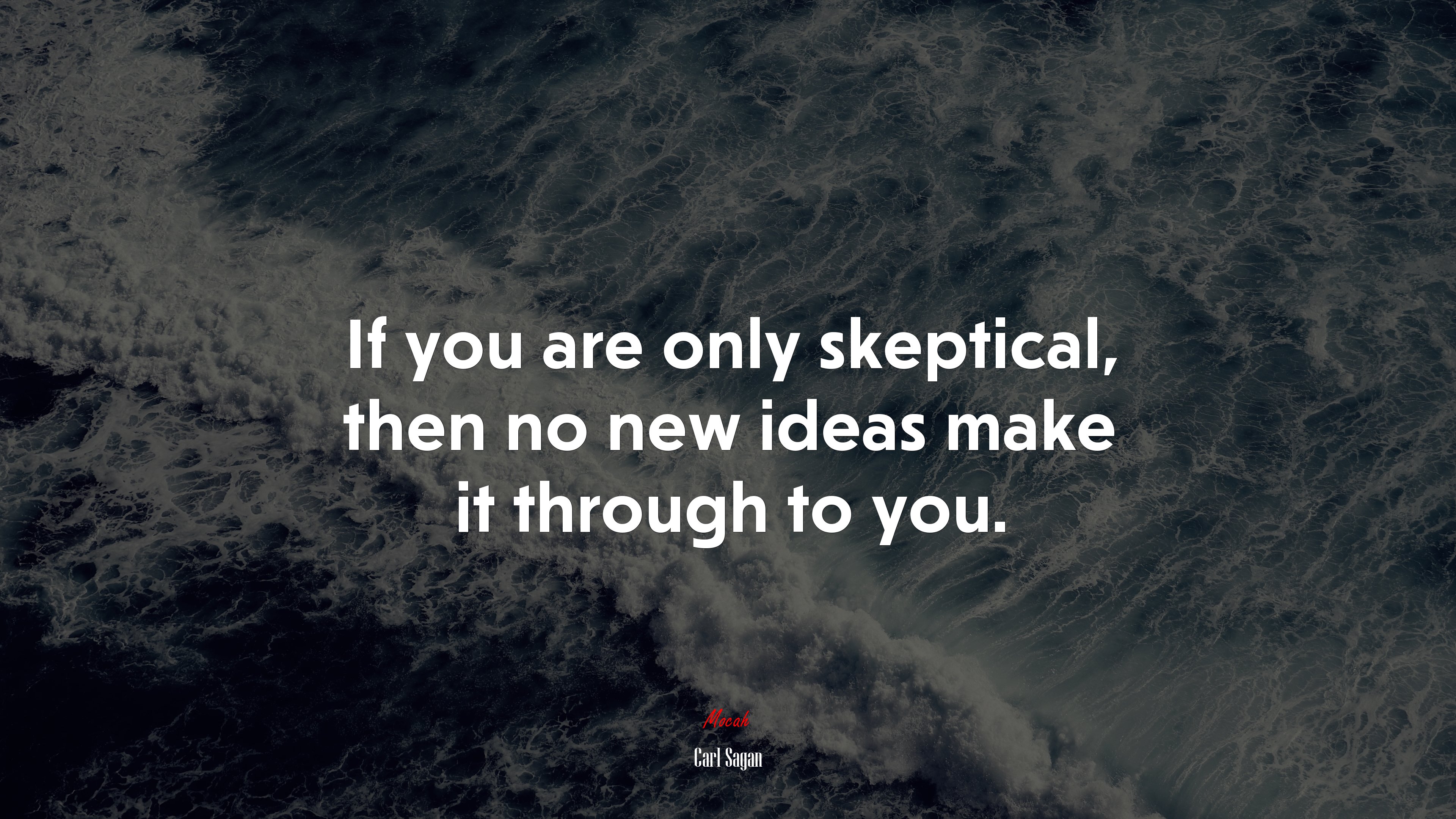 If you are only skeptical, then no new ideas make it through to you. | Carl Sagan quote HD Wallpaper