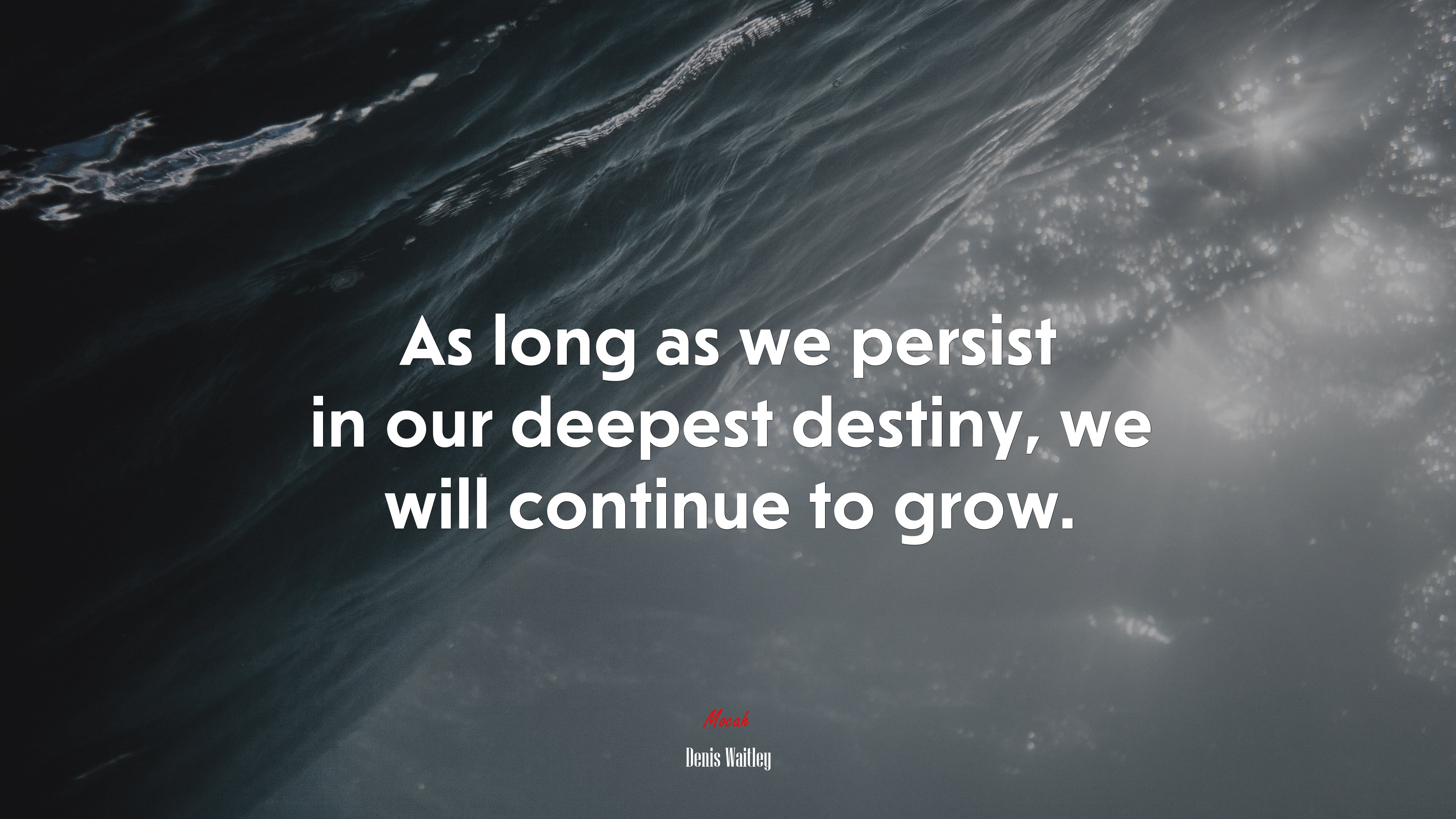 As long as we persist in our deepest destiny, we will continue to grow. | Denis Waitley quote HD Wallpaper