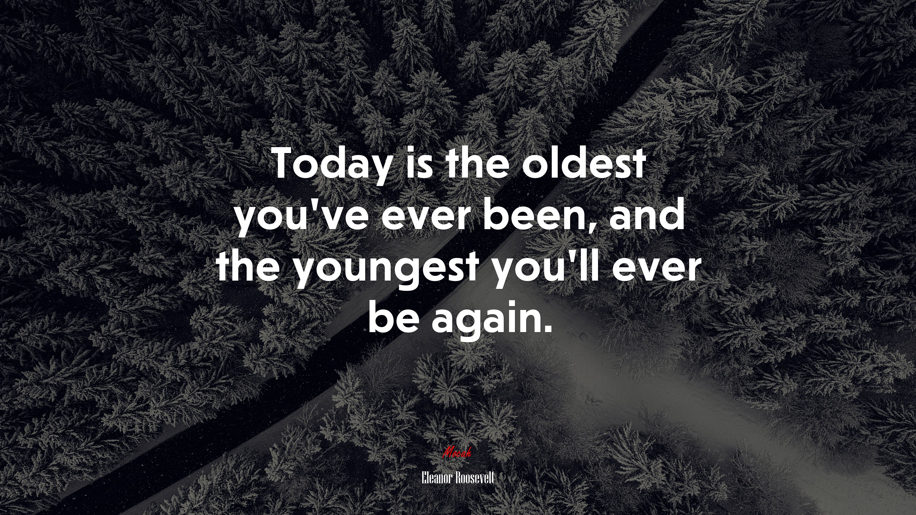 Today is the oldest you’ve ever been, and the youngest you’ll ever be again. | Eleanor Roosevelt quote HD Wallpaper