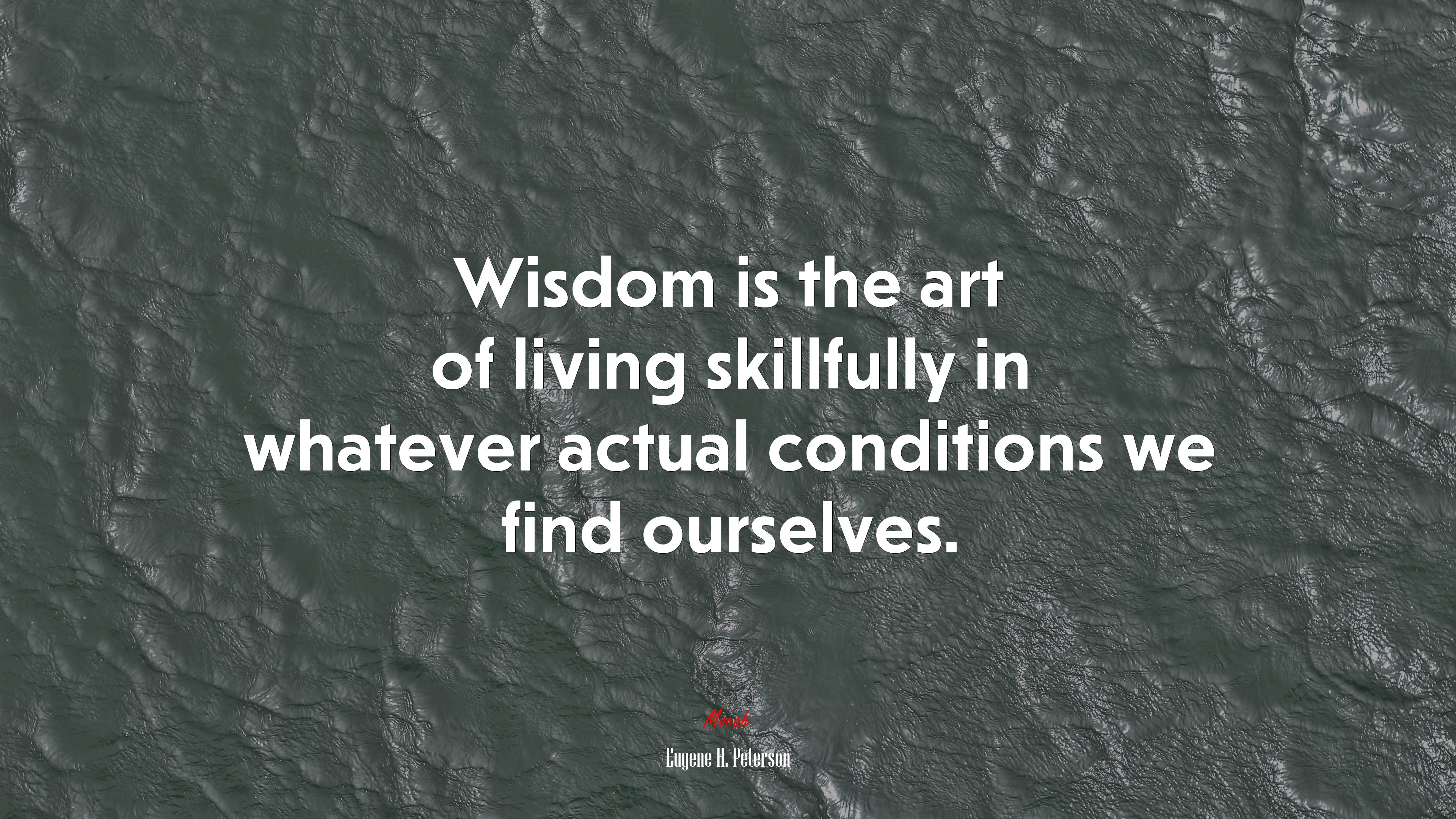 Wisdom is the art of living skillfully in whatever actual conditions we find ourselves. | Eugene H. Peterson quote HD Wallpaper