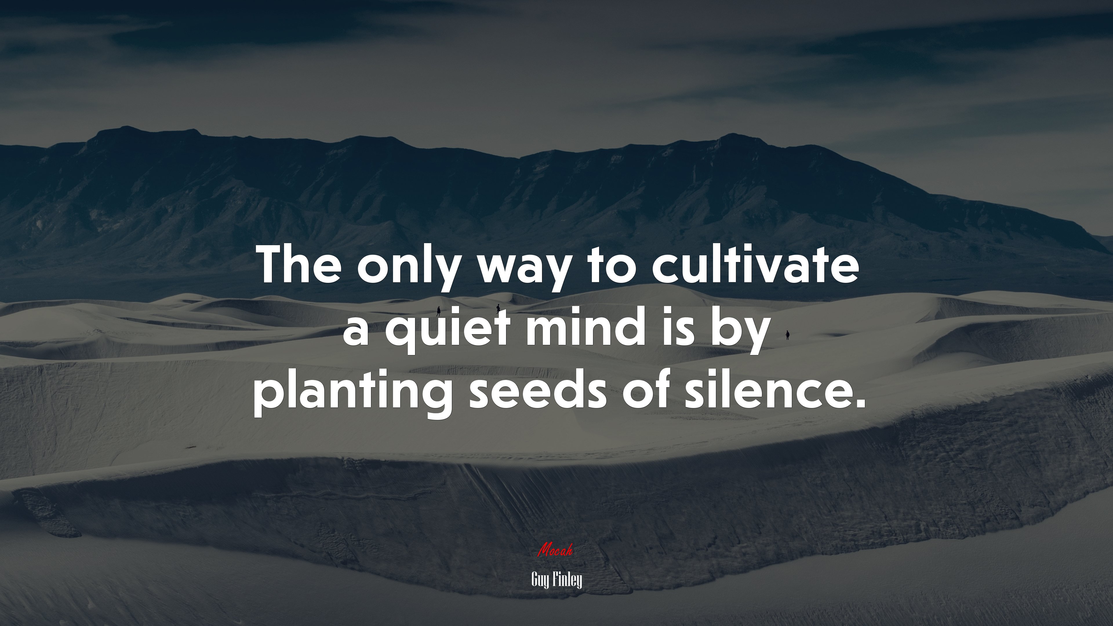 The only way to cultivate a quiet mind is by planting seeds of silence. | Guy Finley quote HD Wallpaper