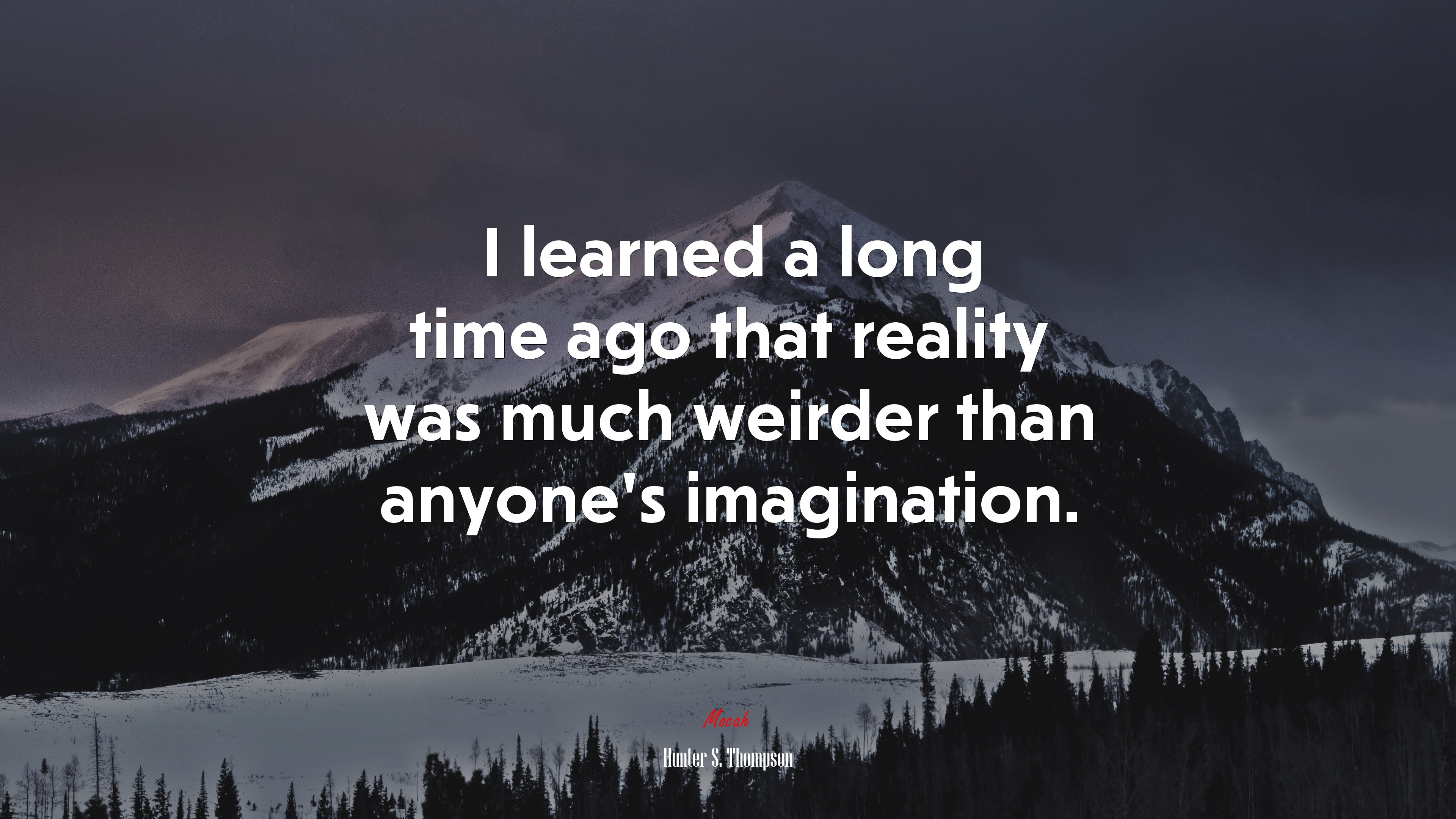I learned a long time ago that reality was much weirder than anyone’s imagination. | Hunter S. Thompson quote HD Wallpaper