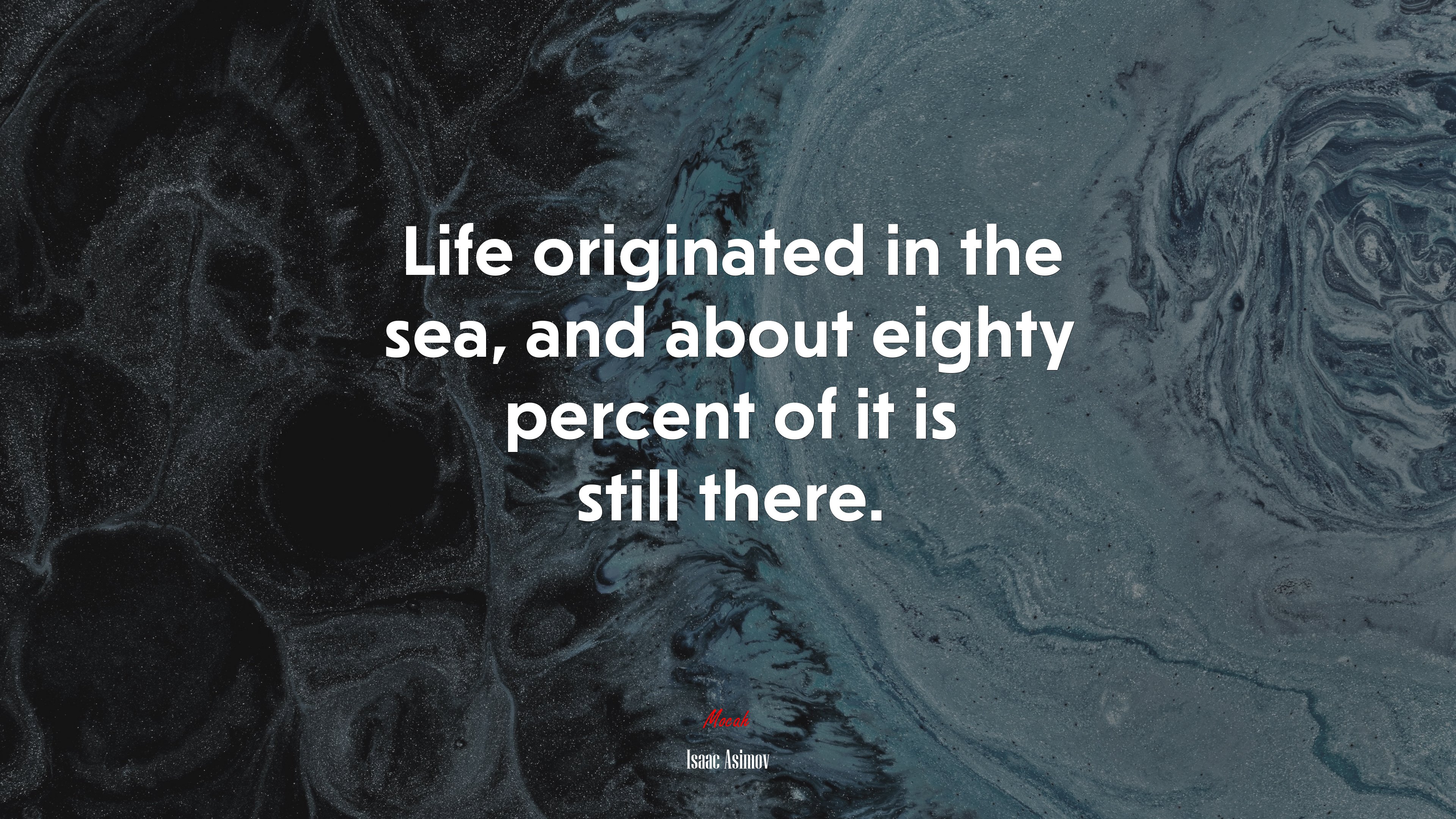 Life originated in the sea, and about eighty percent of it is still there. | Isaac Asimov quote HD Wallpaper