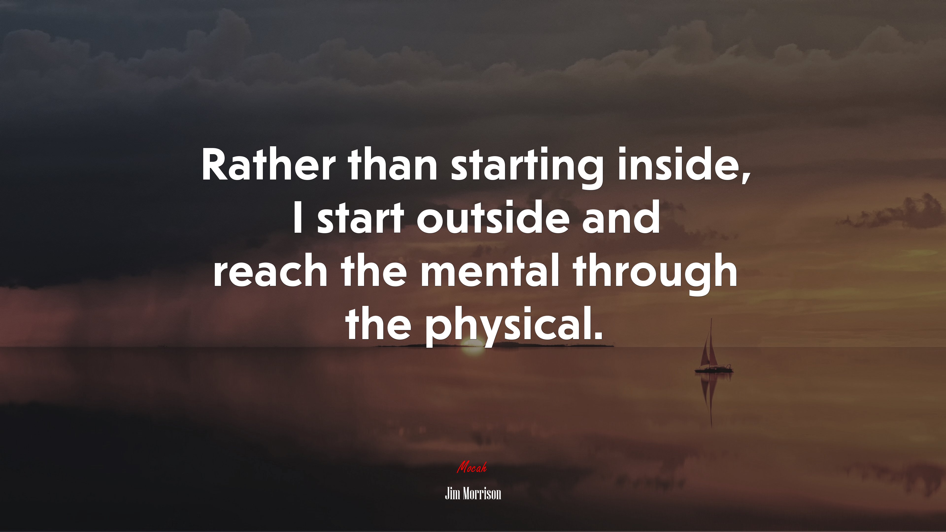 Rather than starting inside, I start outside and reach the mental through the physical. | Jim Morrison quote HD Wallpaper