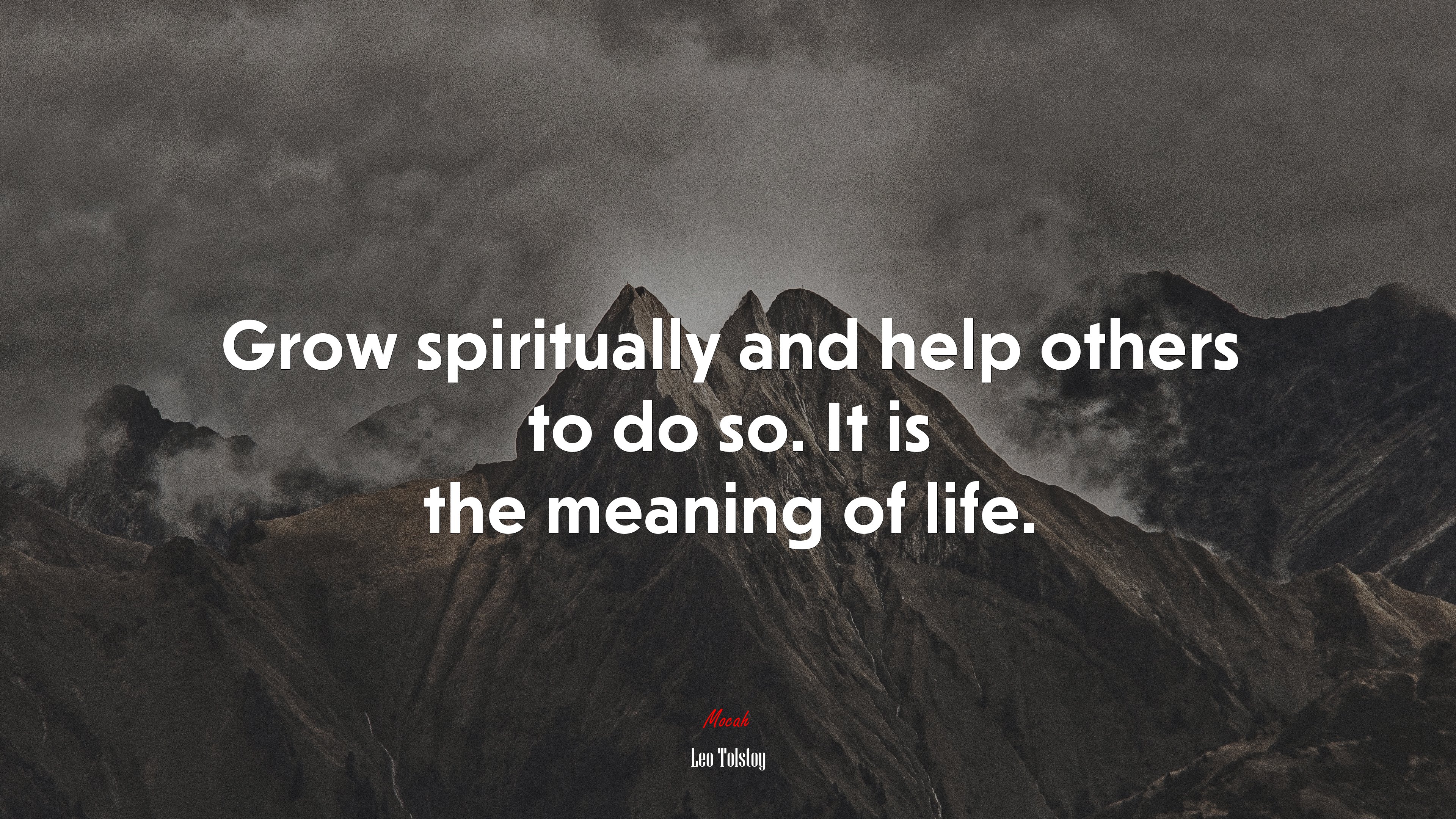 Grow spiritually and help others to do so. It is the meaning of life. | Leo Tolstoy quote HD Wallpaper