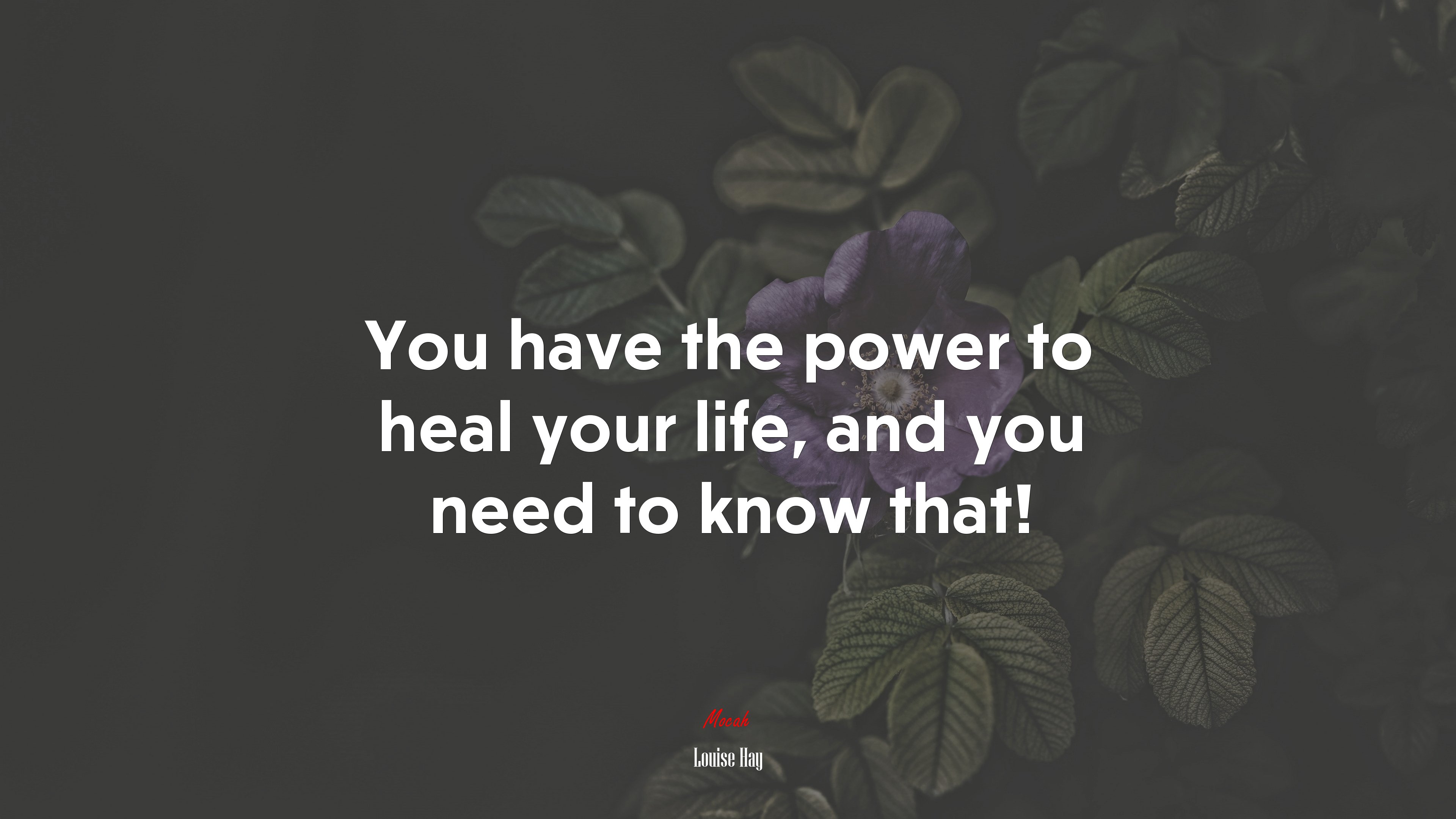 You have the power to heal your life, and you need to know that! | Louise Hay quote HD Wallpaper