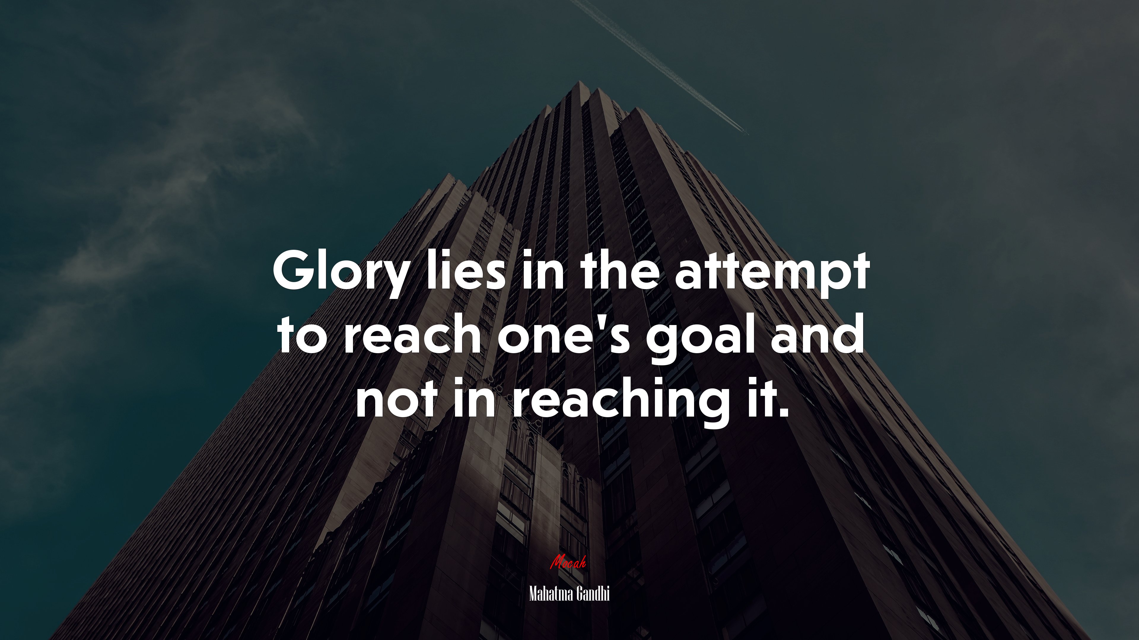 Glory lies in the attempt to reach one’s goal and not in reaching it. | Mahatma Gandhi quote HD Wallpaper