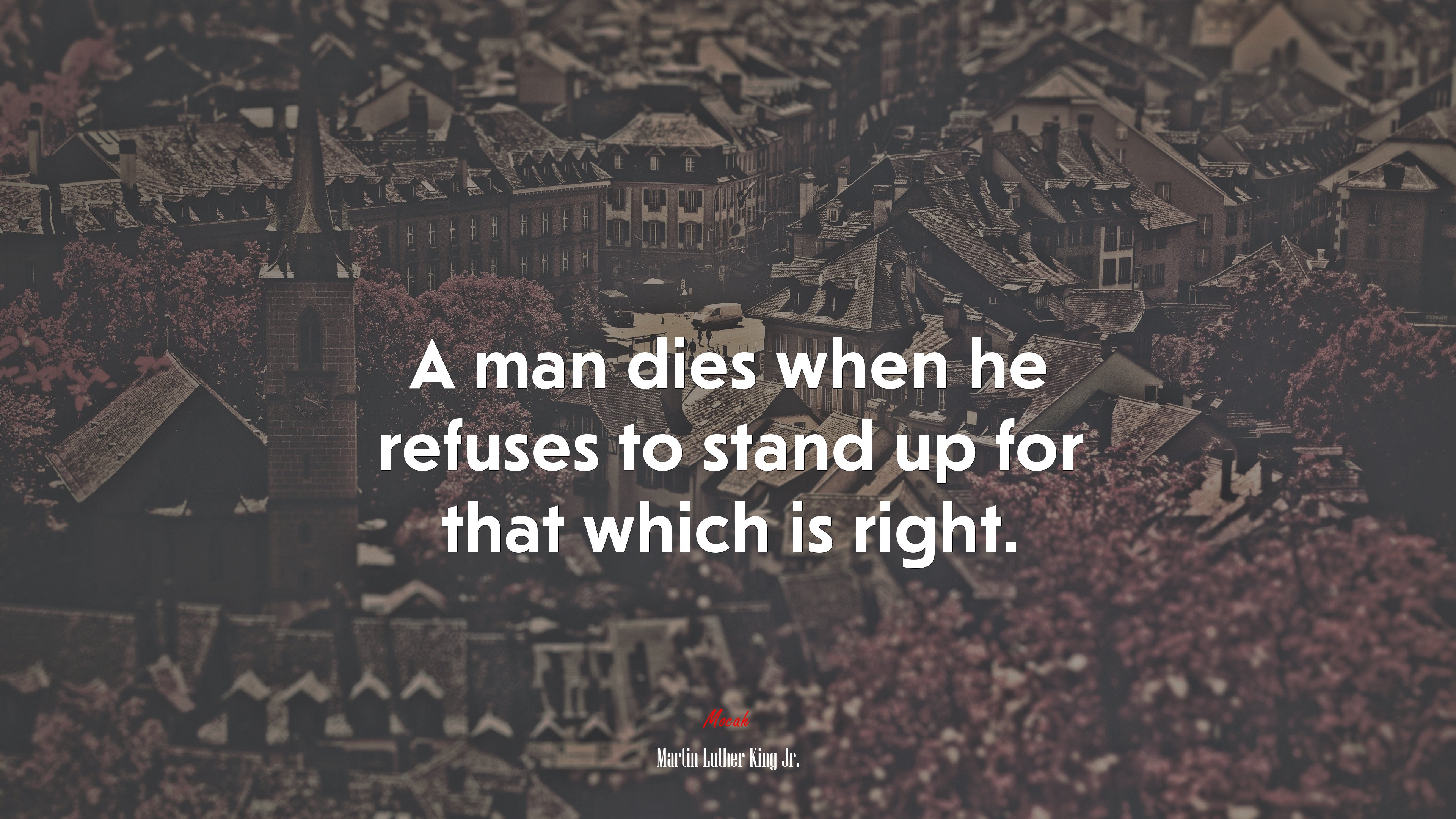 A man dies when he refuses to stand up for that which is right. | Martin Luther King Jr. quote HD Wallpaper