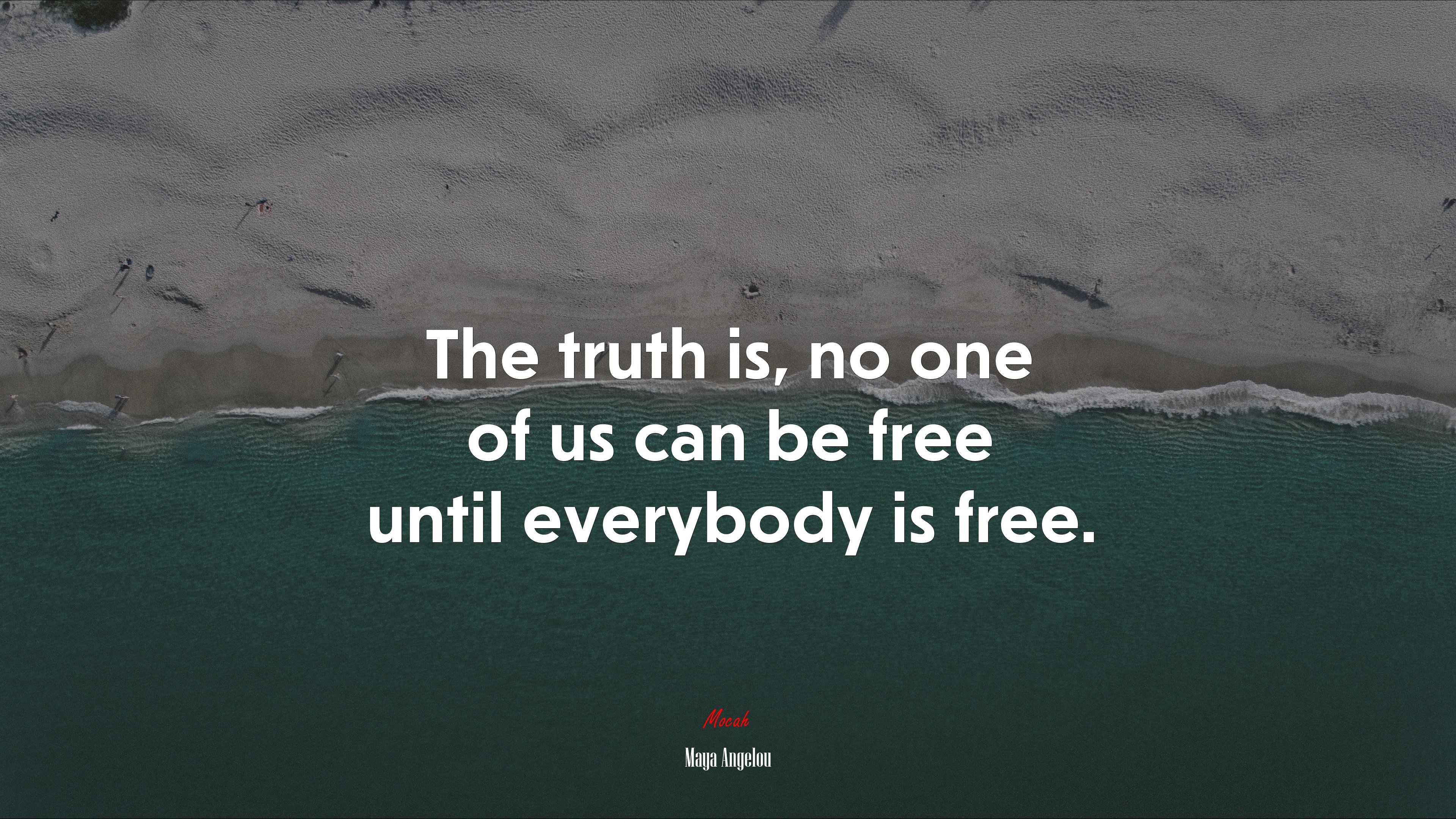 The truth is, no one of us can be free until everybody is free. | Maya Angelou quote HD Wallpaper