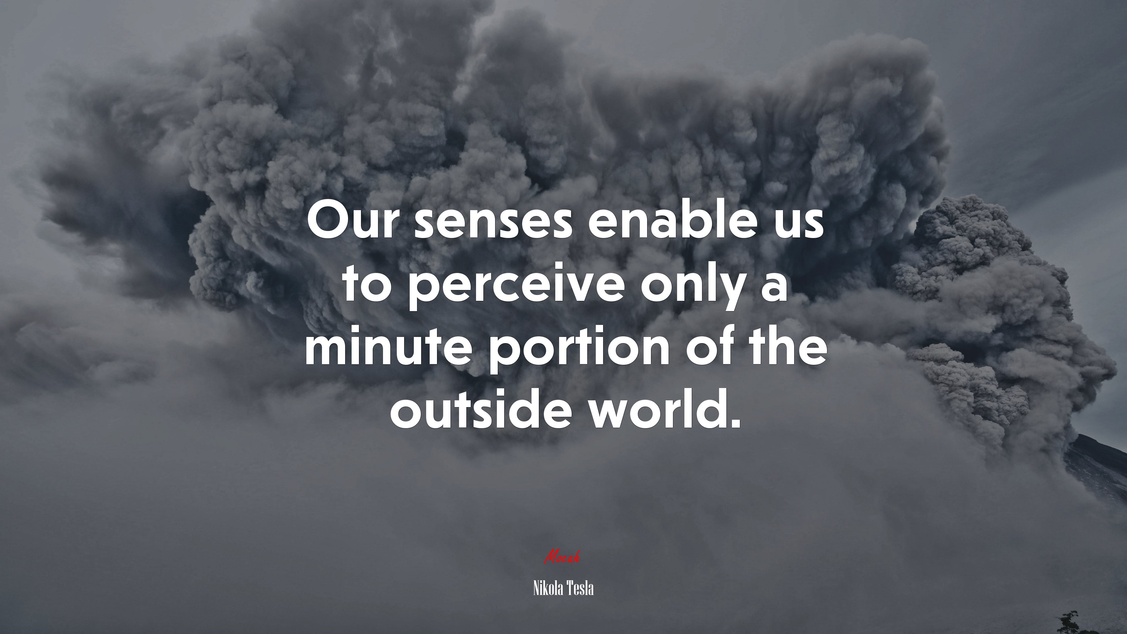 Our senses enable us to perceive only a minute portion of the outside world. | Nikola Tesla quote HD Wallpaper