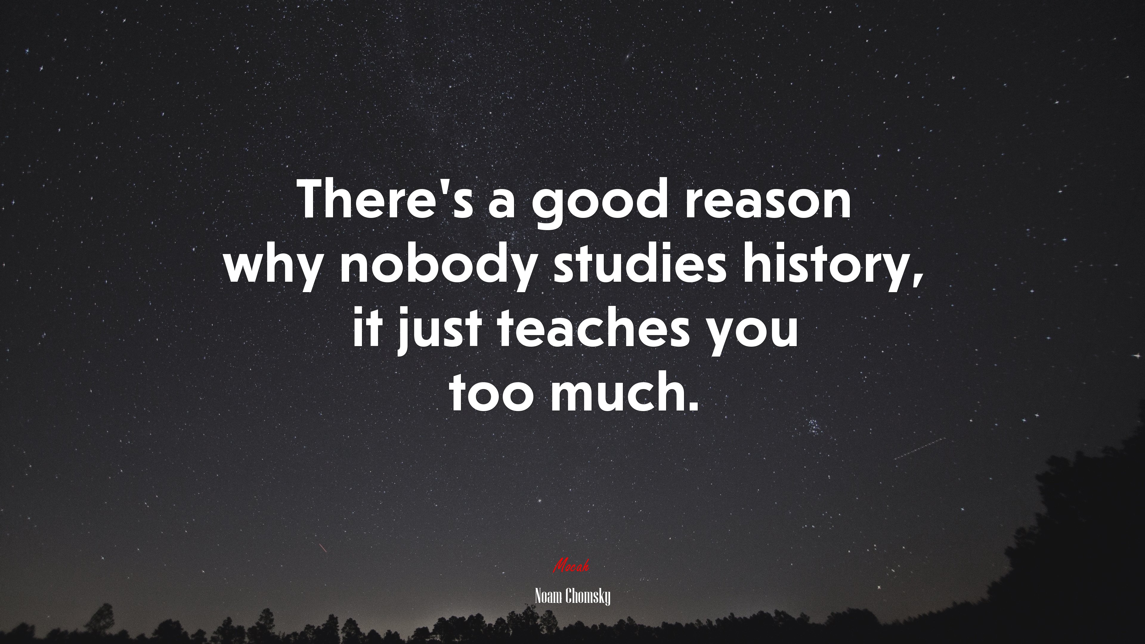 There’s a good reason why nobody studies history, it just teaches you too much. | Noam Chomsky quote HD Wallpaper