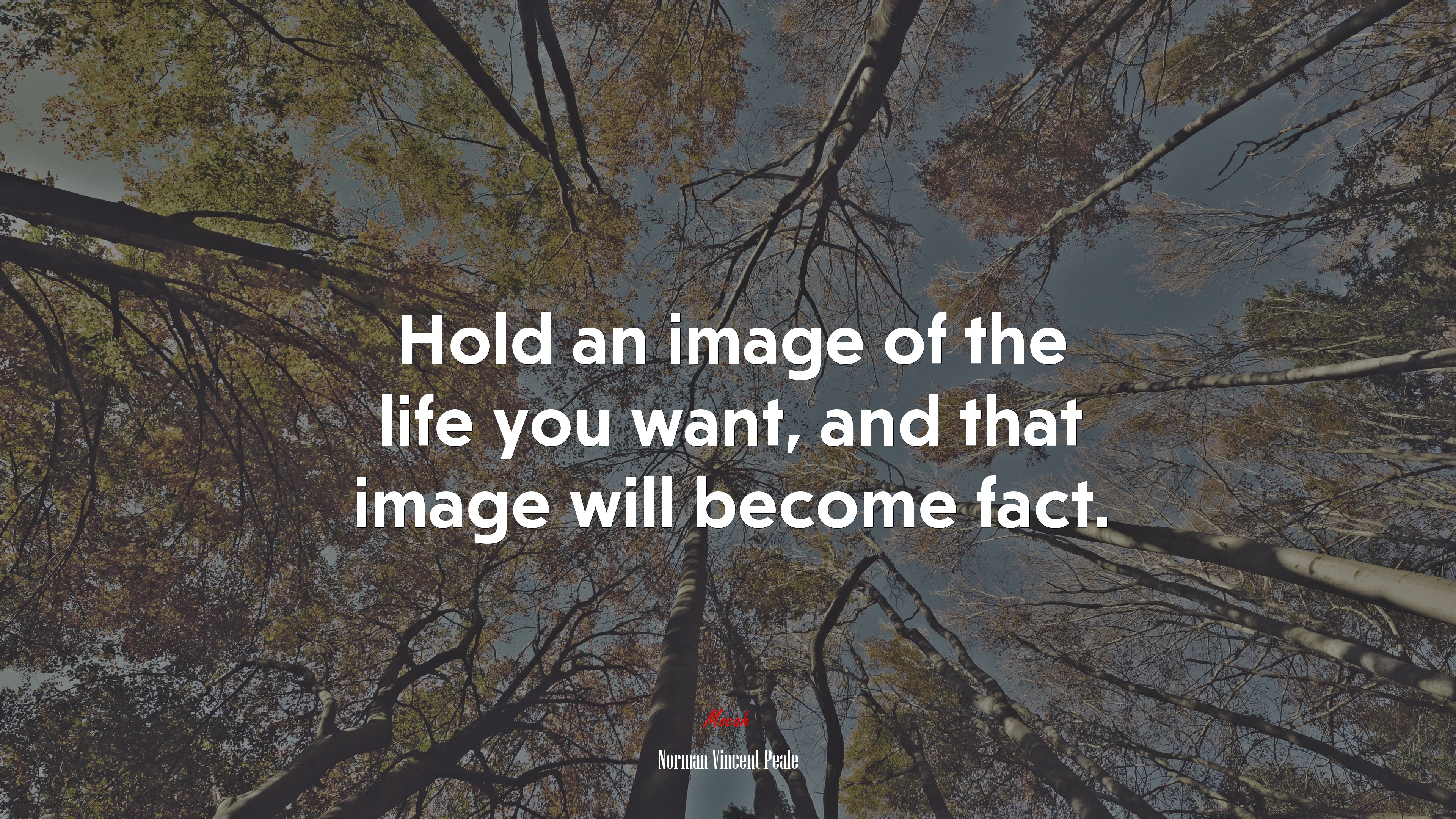 Hold an image of the life you want, and that image will become fact. | Norman Vincent Peale quote HD Wallpaper