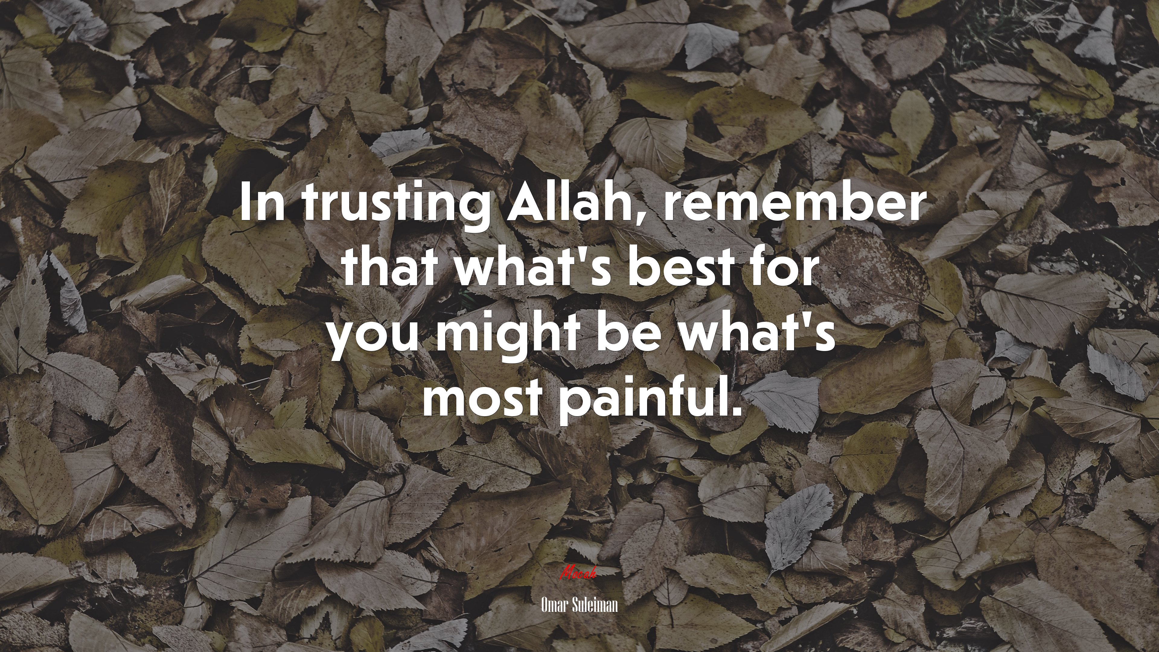 In trusting Allah, remember that what’s best for you might be what’s most painful. | Omar Suleiman quote HD Wallpaper
