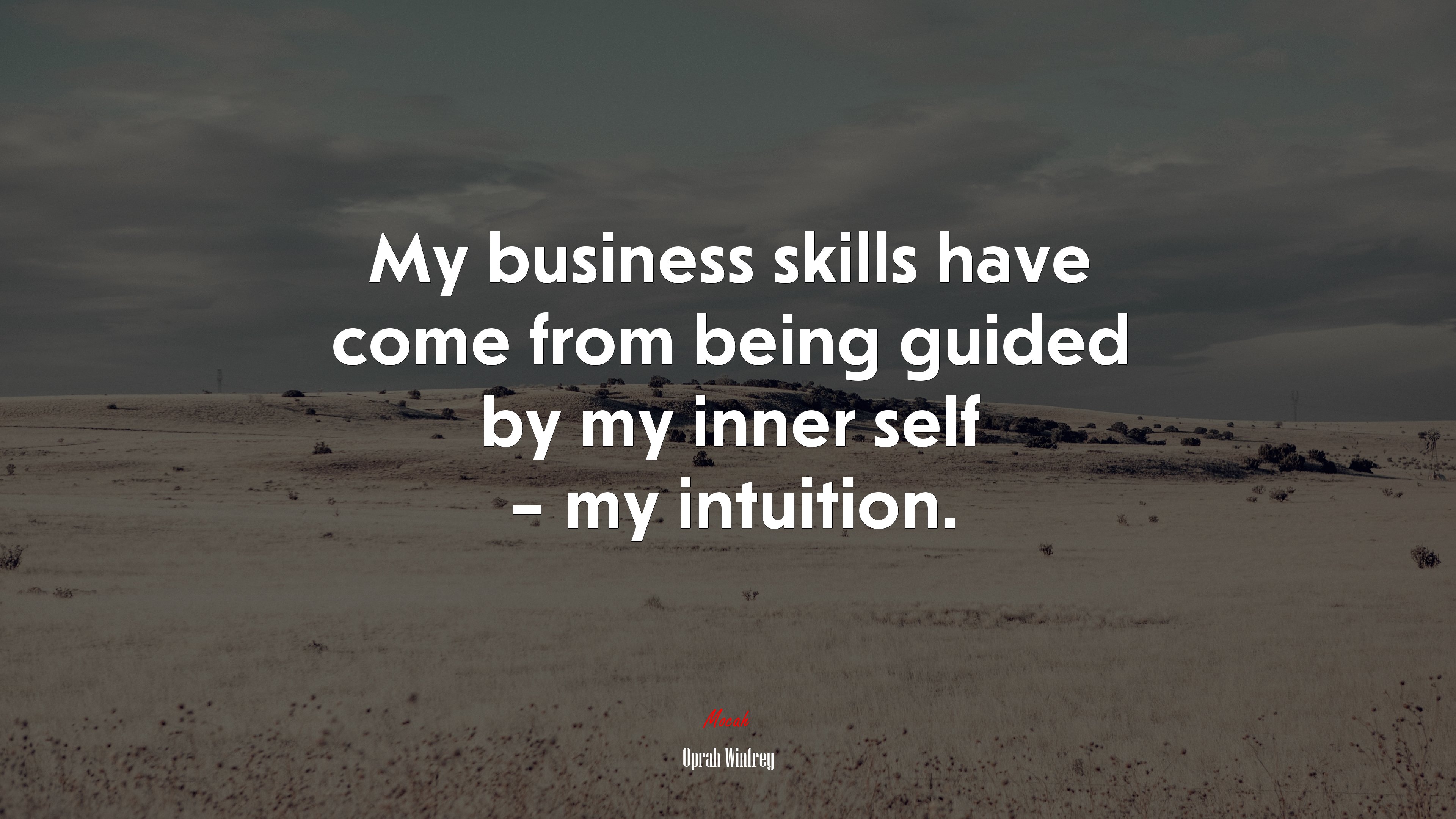 My business skills have come from being guided by my inner self – my intuition. | Oprah Winfrey quote HD Wallpaper