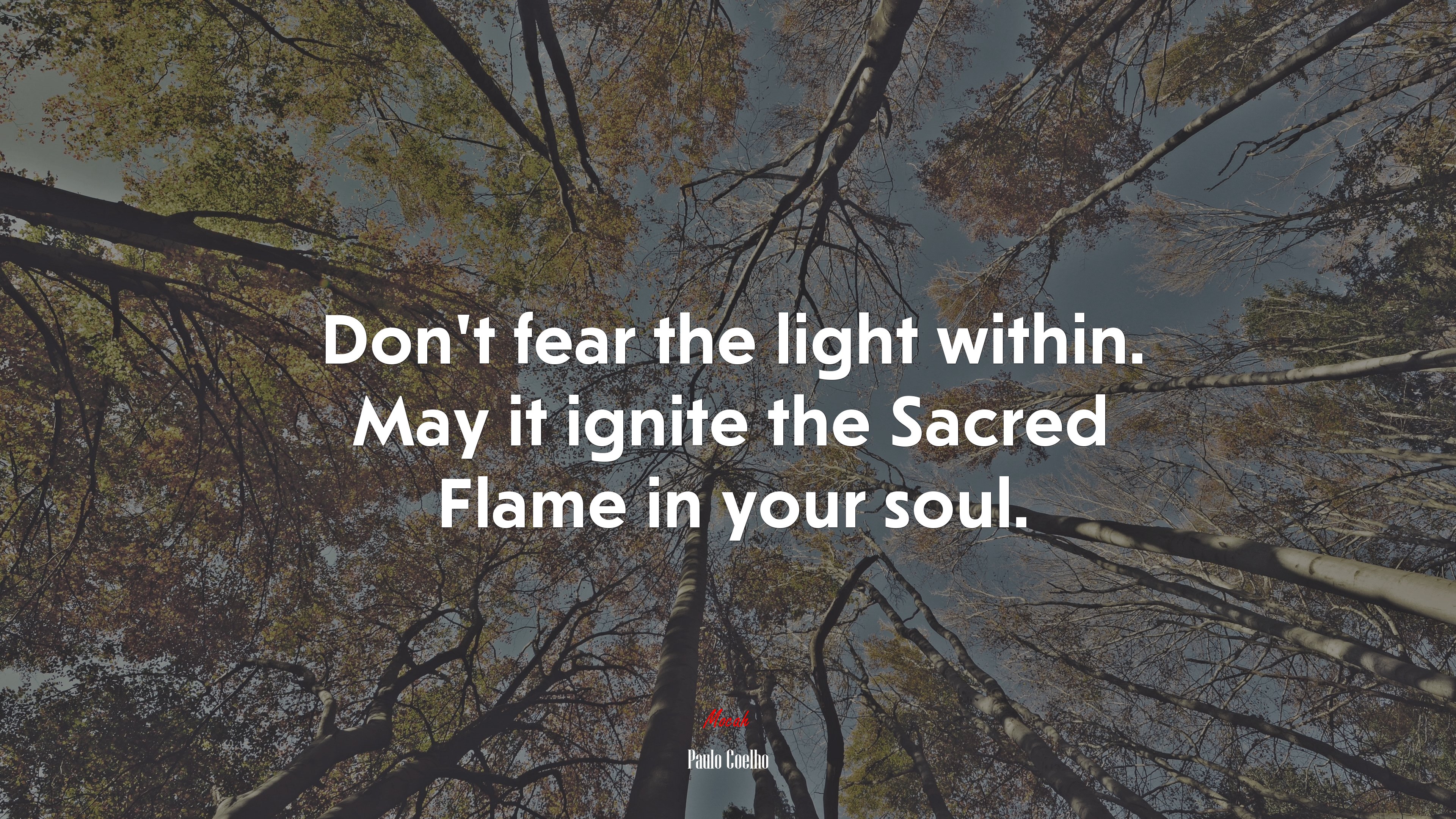 Don’t fear the light within. May it ignite the Sacred Flame in your soul. | Paulo Coelho quote HD Wallpaper