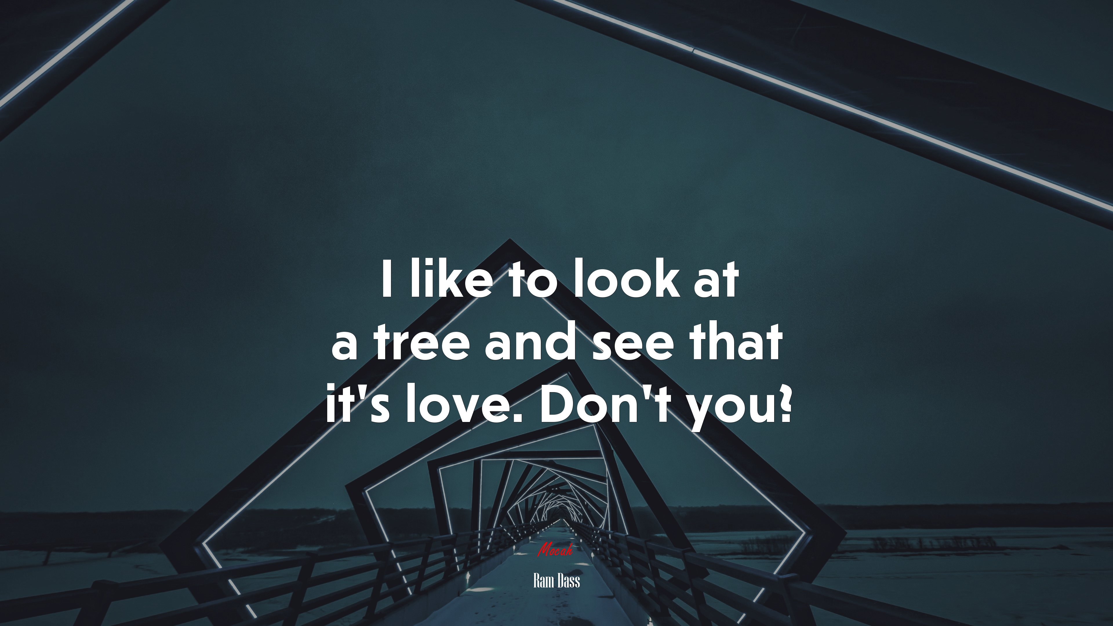 I like to look at a tree and see that it’s love. Don’t you? | Ram Dass quote HD Wallpaper
