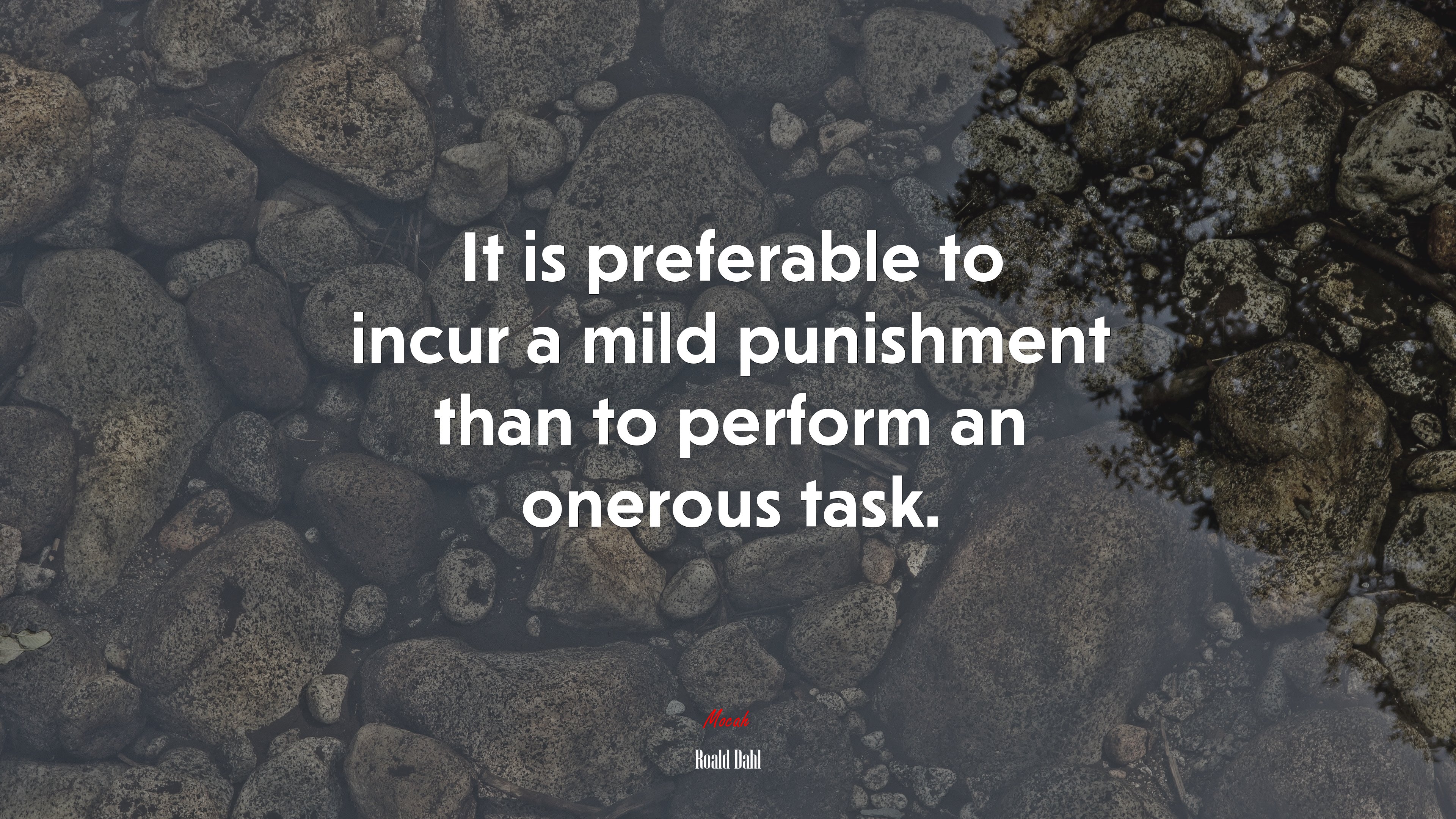 It is preferable to incur a mild punishment than to perform an onerous task. | Roald Dahl quote HD Wallpaper