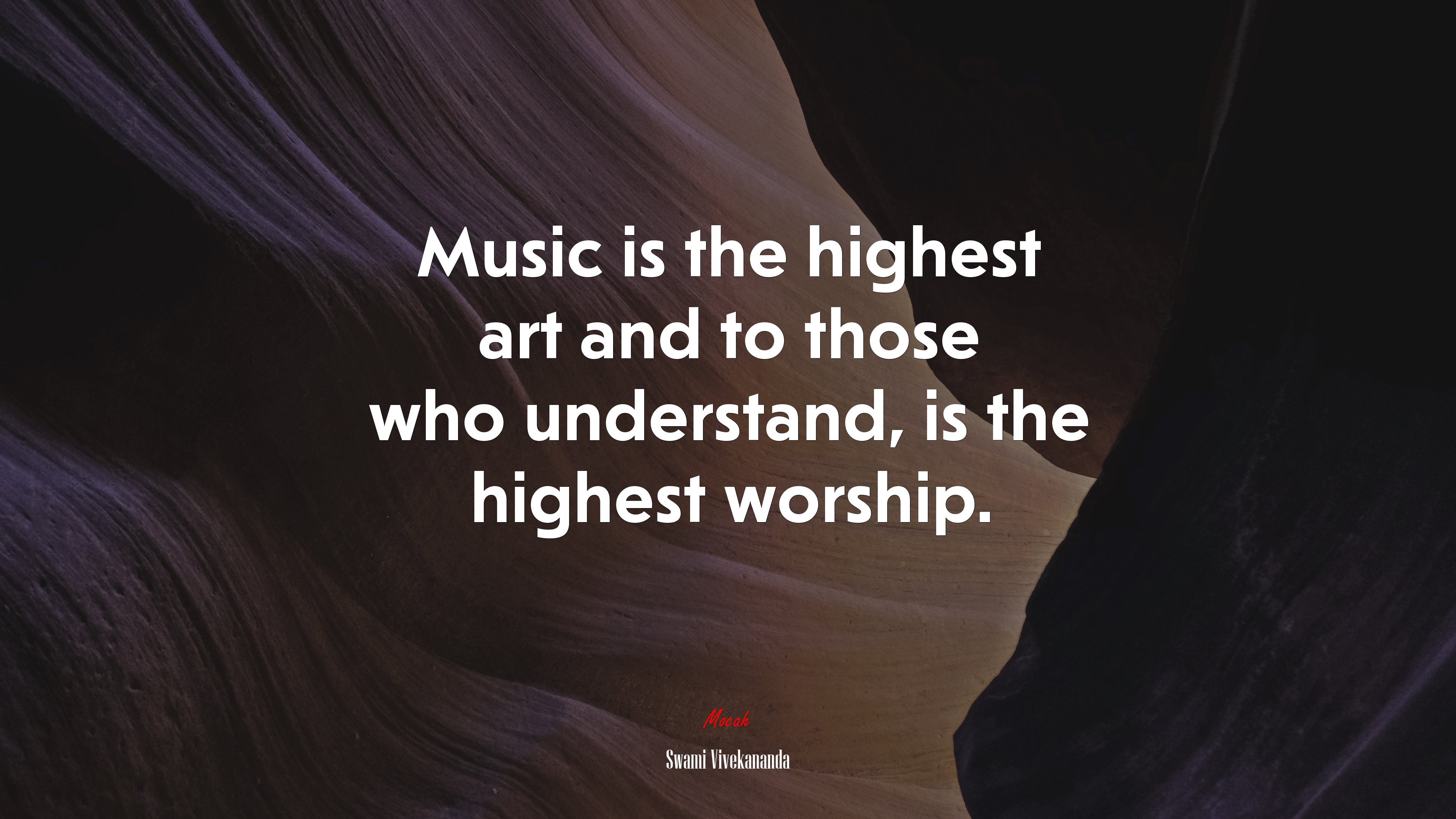 Music is the highest art and to those who understand, is the highest worship. | Swami Vivekananda quote HD Wallpaper