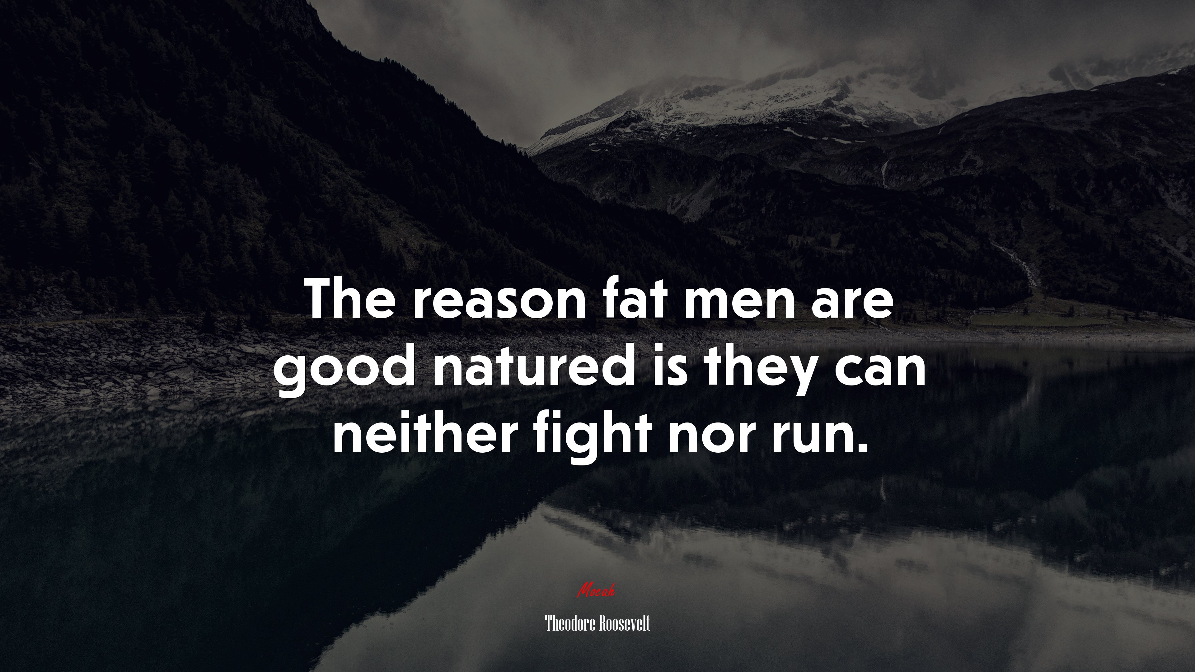 The reason fat men are good natured is they can neither fight nor run. | Theodore Roosevelt quote HD Wallpaper