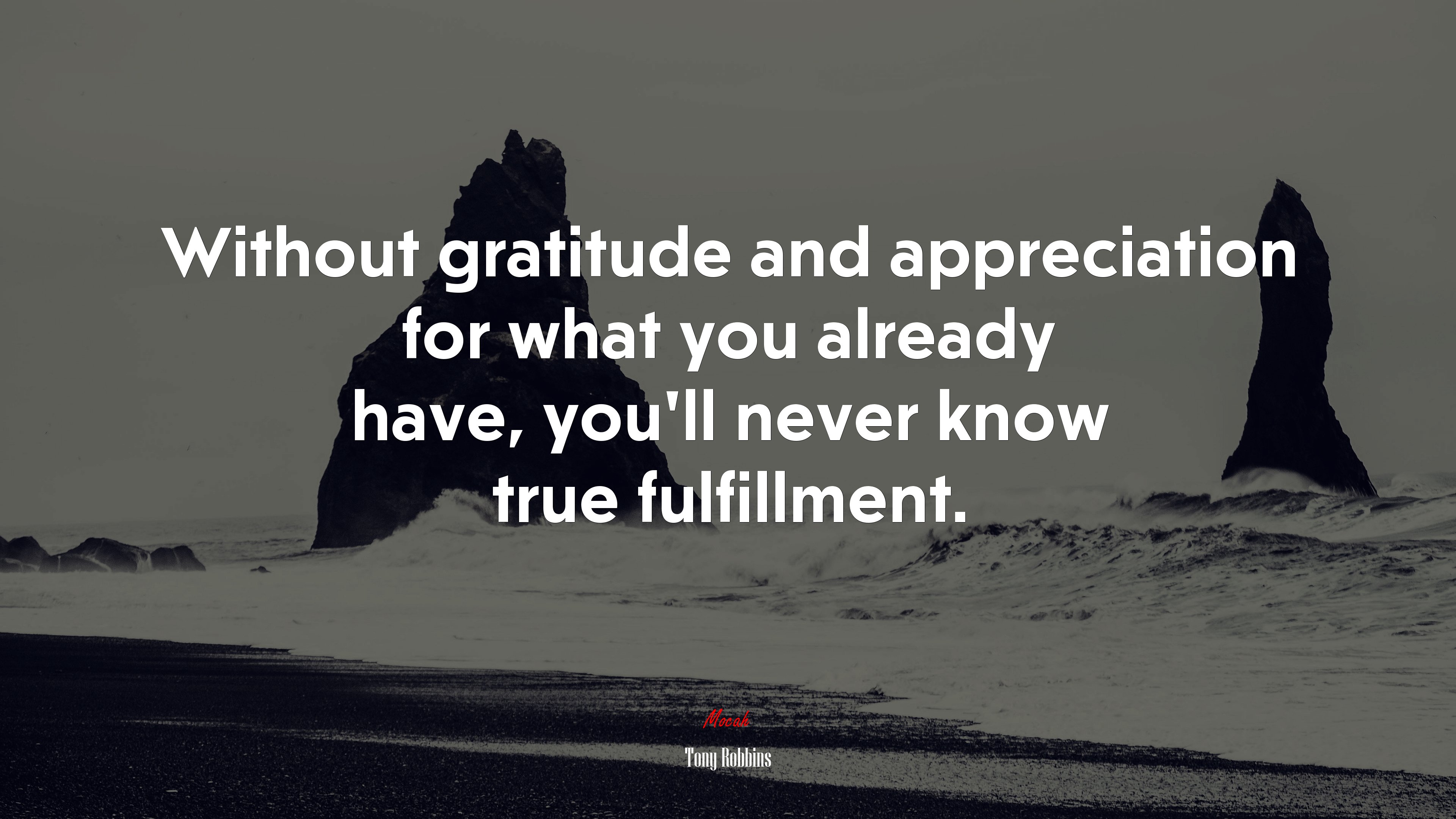 Without gratitude and appreciation for what you already have, you’ll never know true fulfillment. | Tony Robbins quote HD Wallpaper