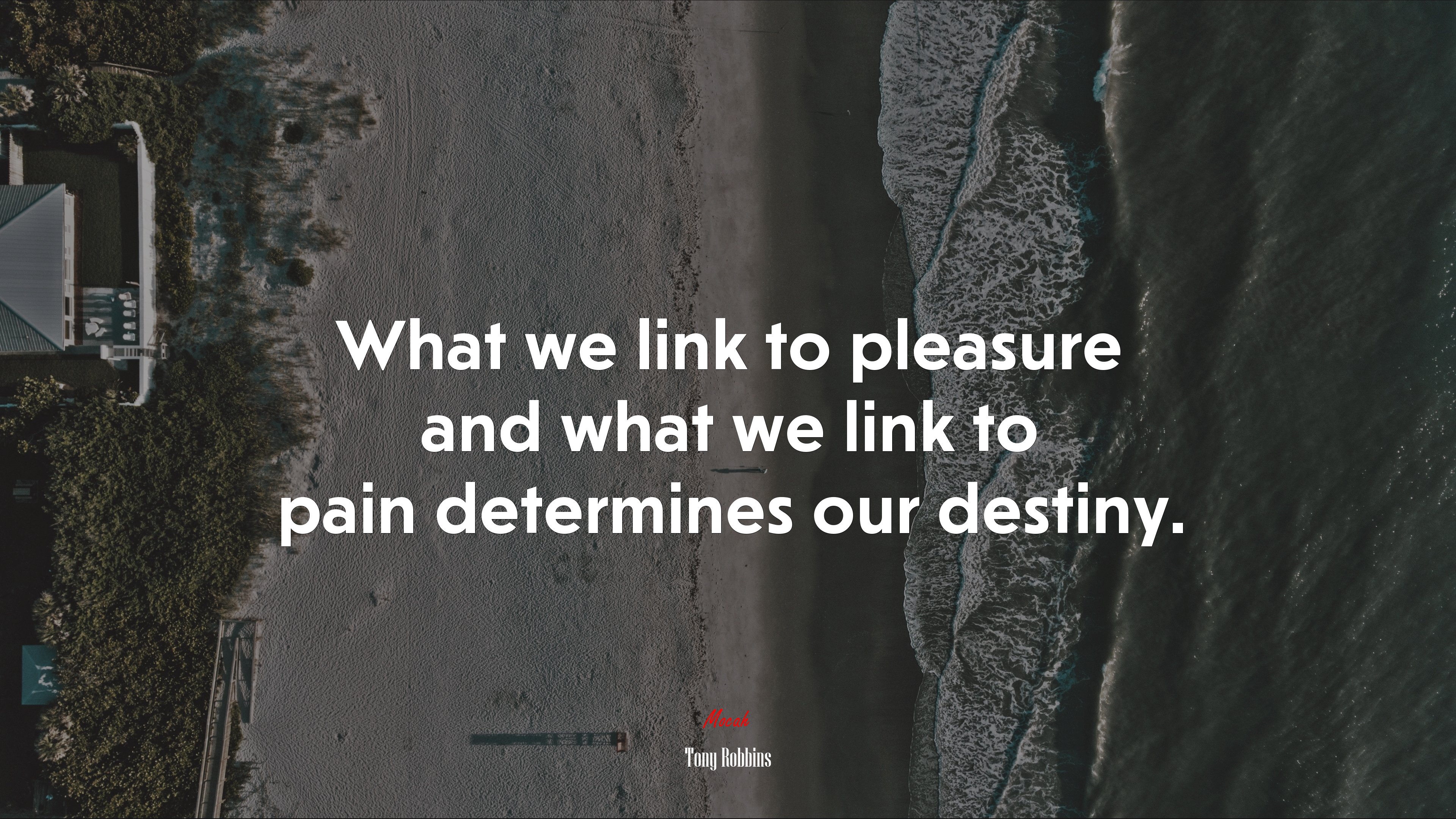 What we link to pleasure and what we link to pain determines our destiny. | Tony Robbins quote HD Wallpaper
