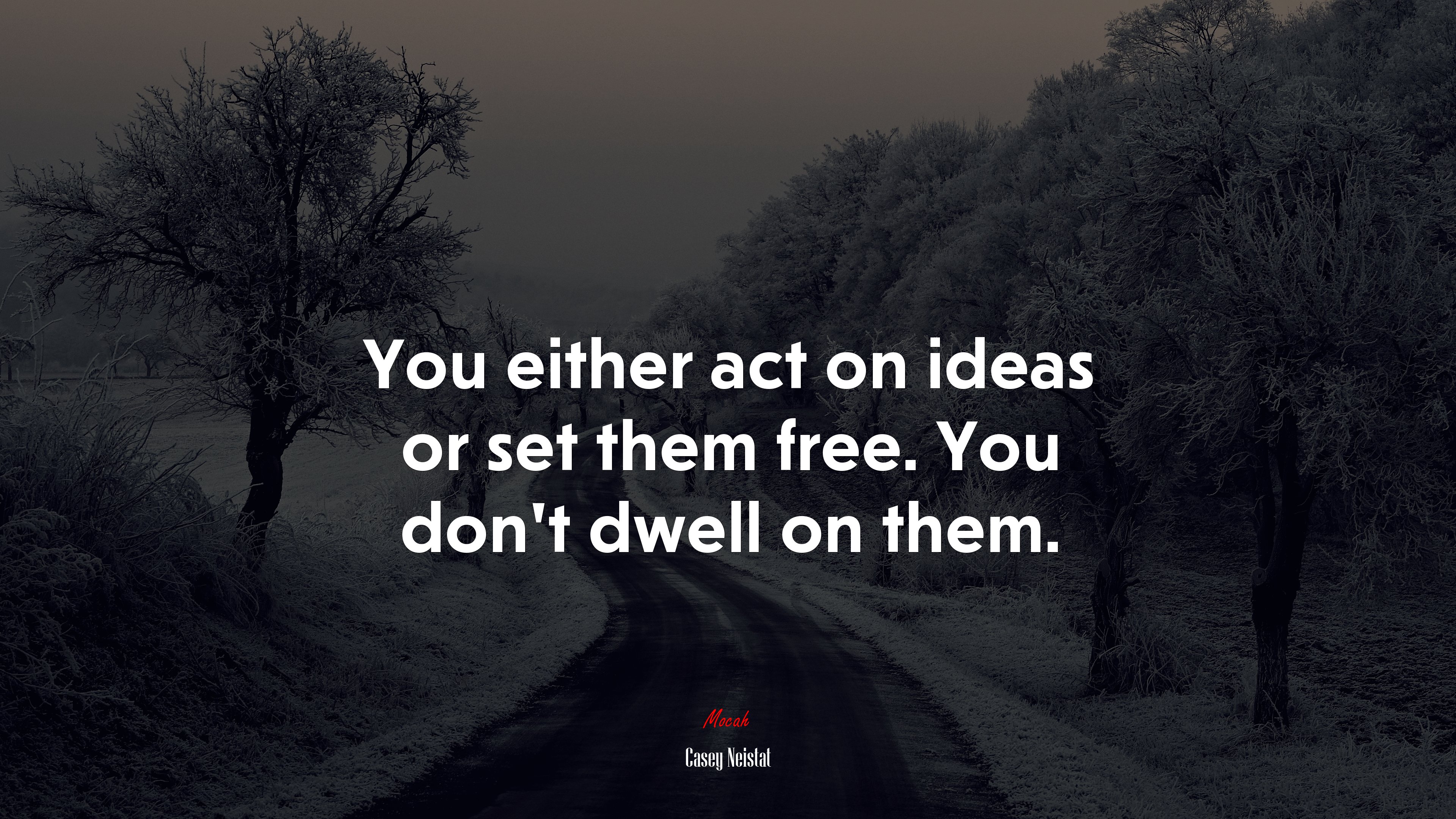 You either act on ideas or set them free. You don’t dwell on them. | Casey Neistat quote HD Wallpaper
