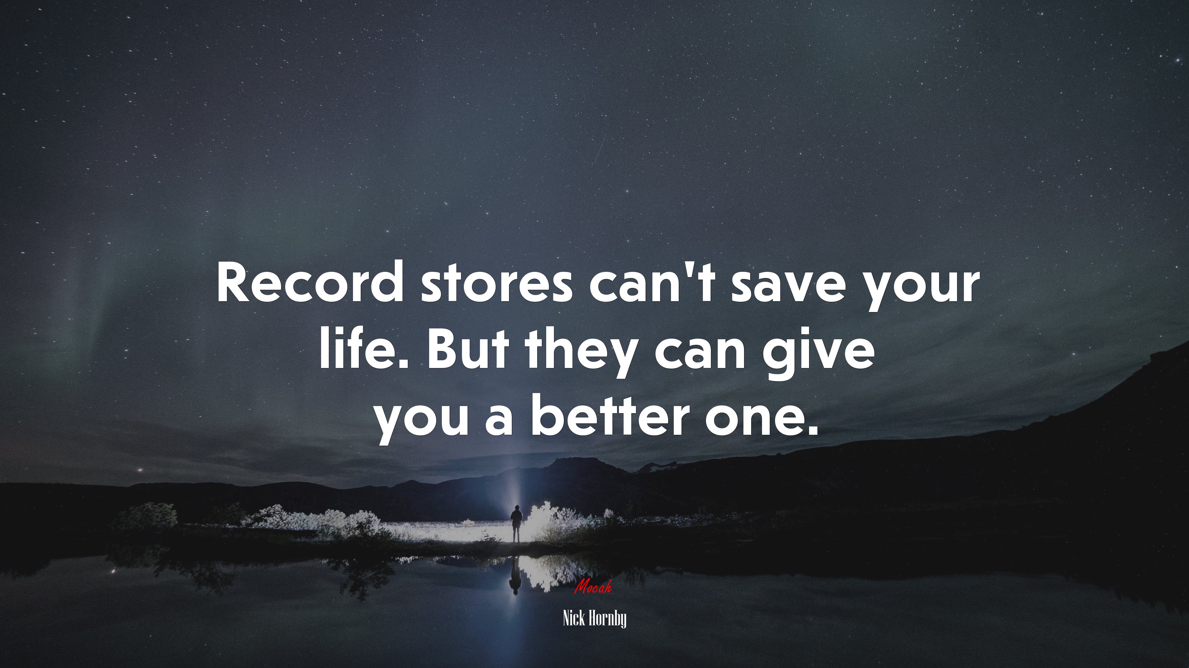 Record stores can’t save your life. But they can give you a better one. | Nick Hornby quote HD Wallpaper