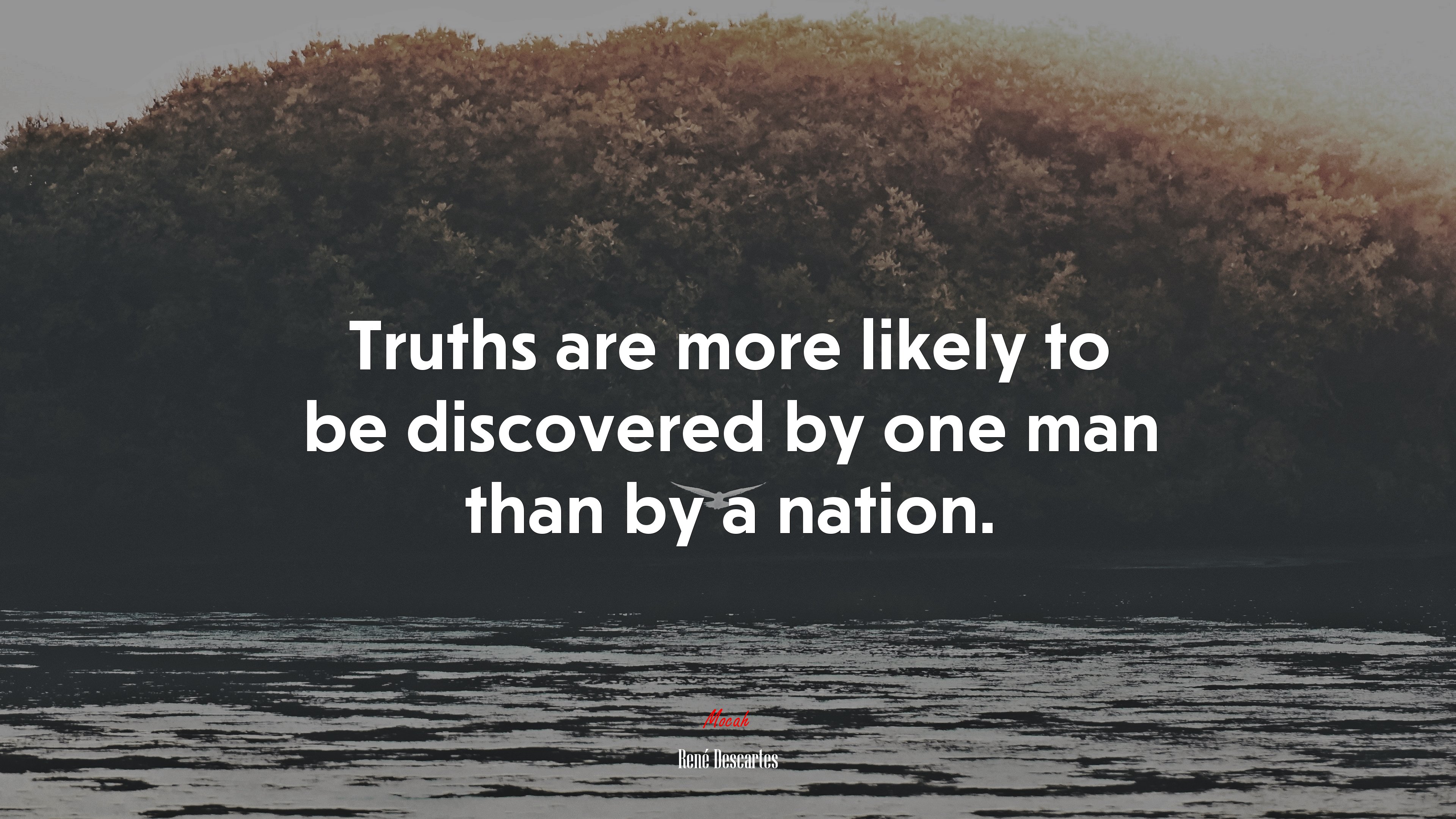 Truths are more likely to be discovered by one man than by a nation. | René Descartes quote HD Wallpaper