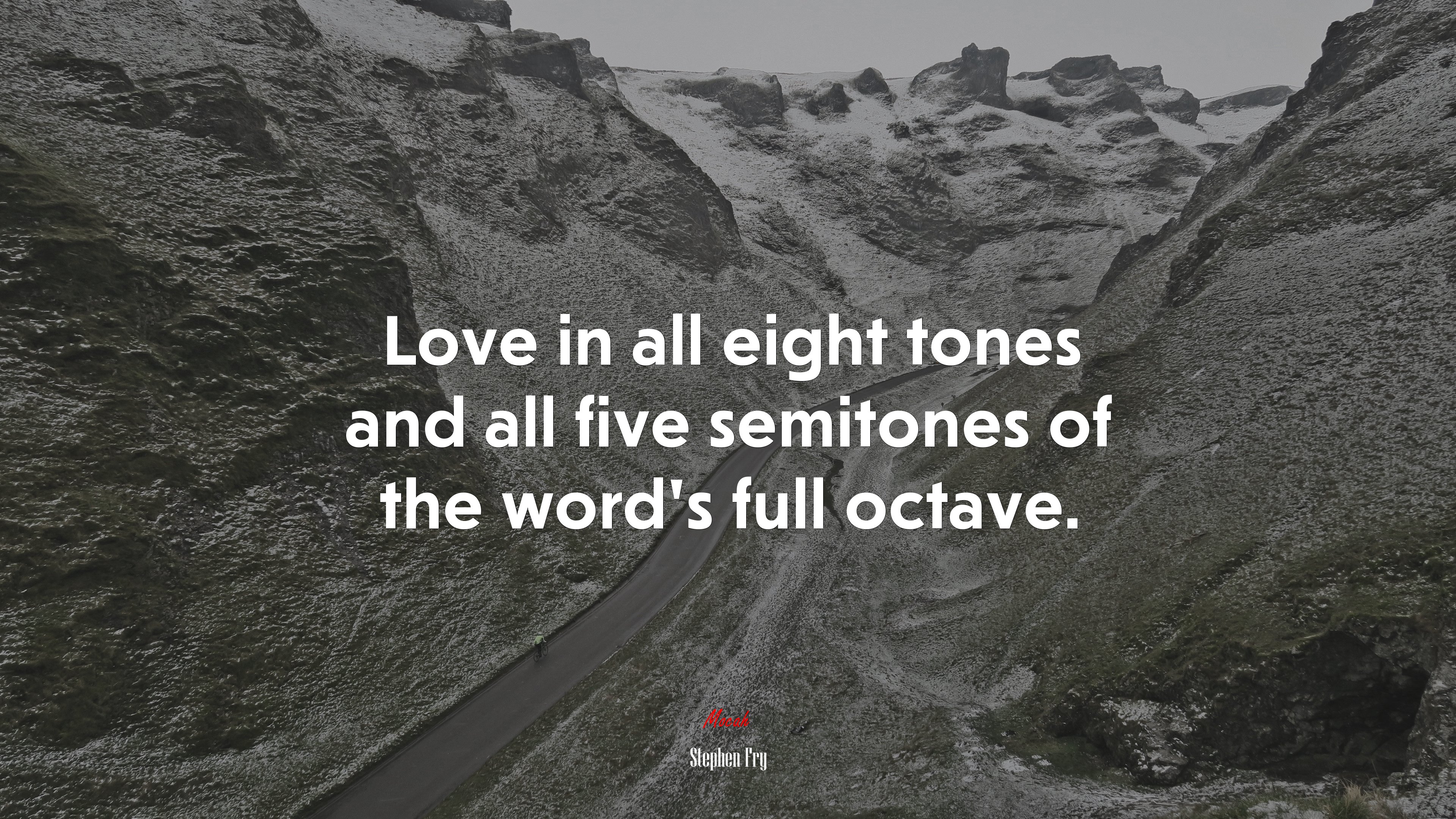Love in all eight tones and all five semitones of the word’s full octave. | Stephen Fry quote HD Wallpaper