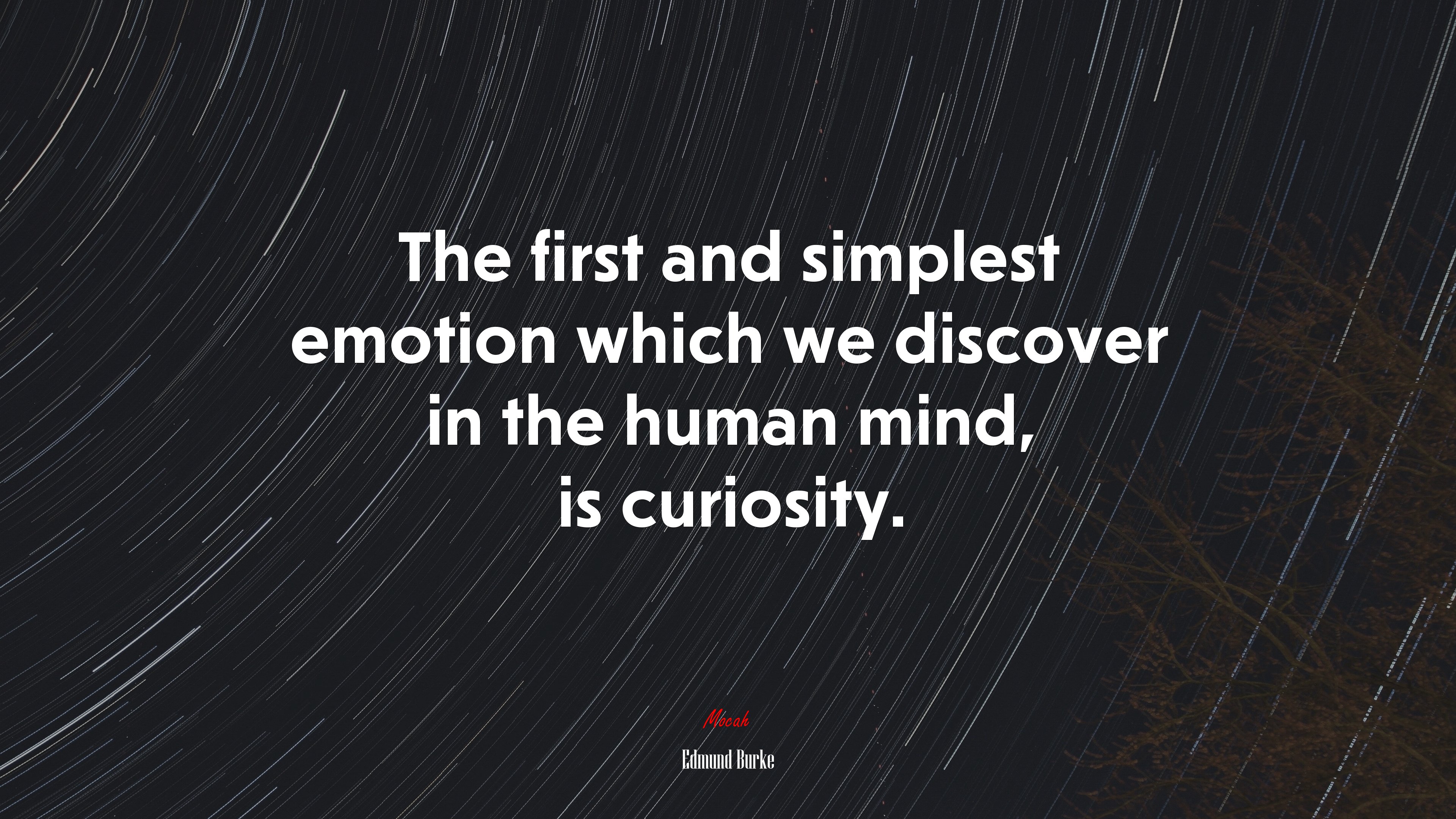 The first and simplest emotion which we discover in the human mind, is curiosity. | Edmund Burke quote HD Wallpaper