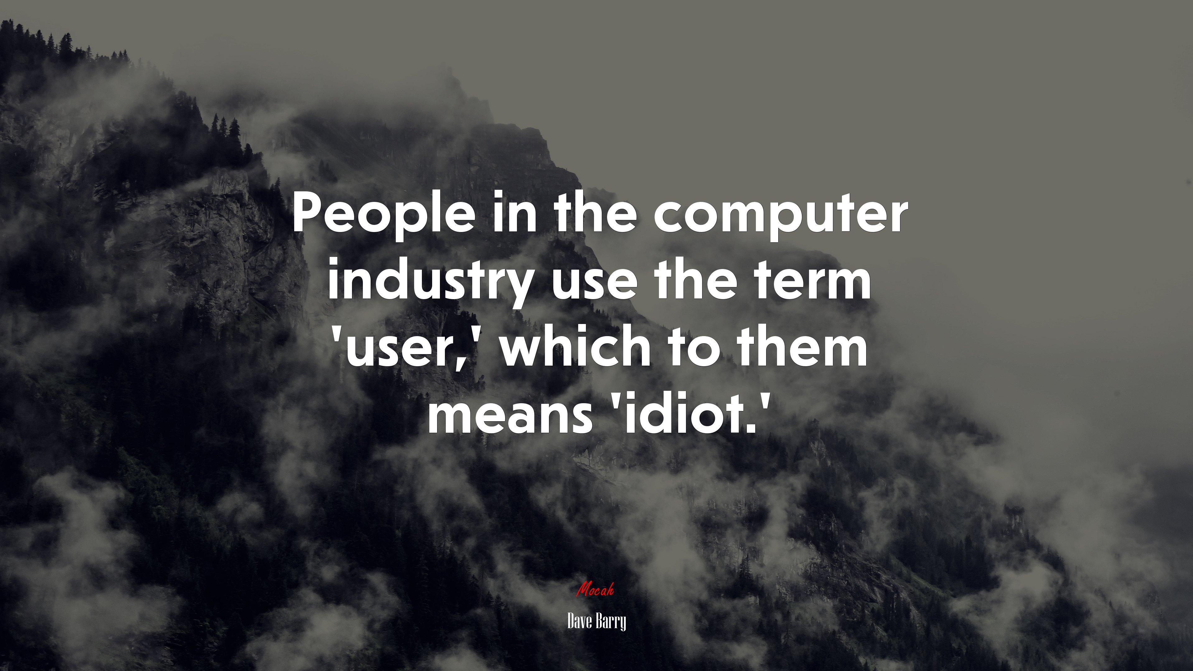 People in the computer industry use the term ‘user,’ which to them means ‘idiot.’ | Dave Barry quote HD Wallpaper