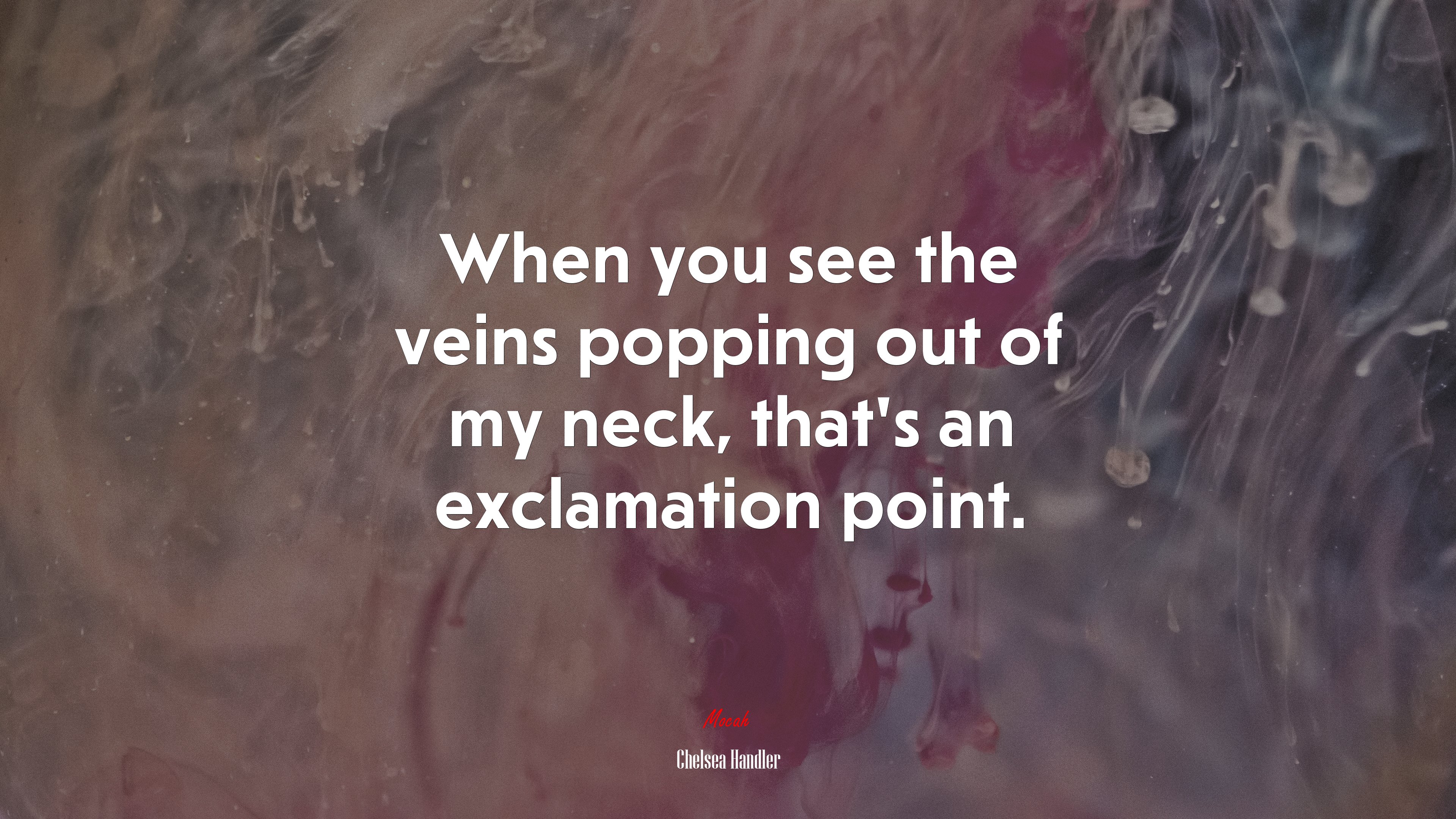 When you see the veins popping out of my neck, that’s an exclamation point. | Chelsea Handler quote HD Wallpaper