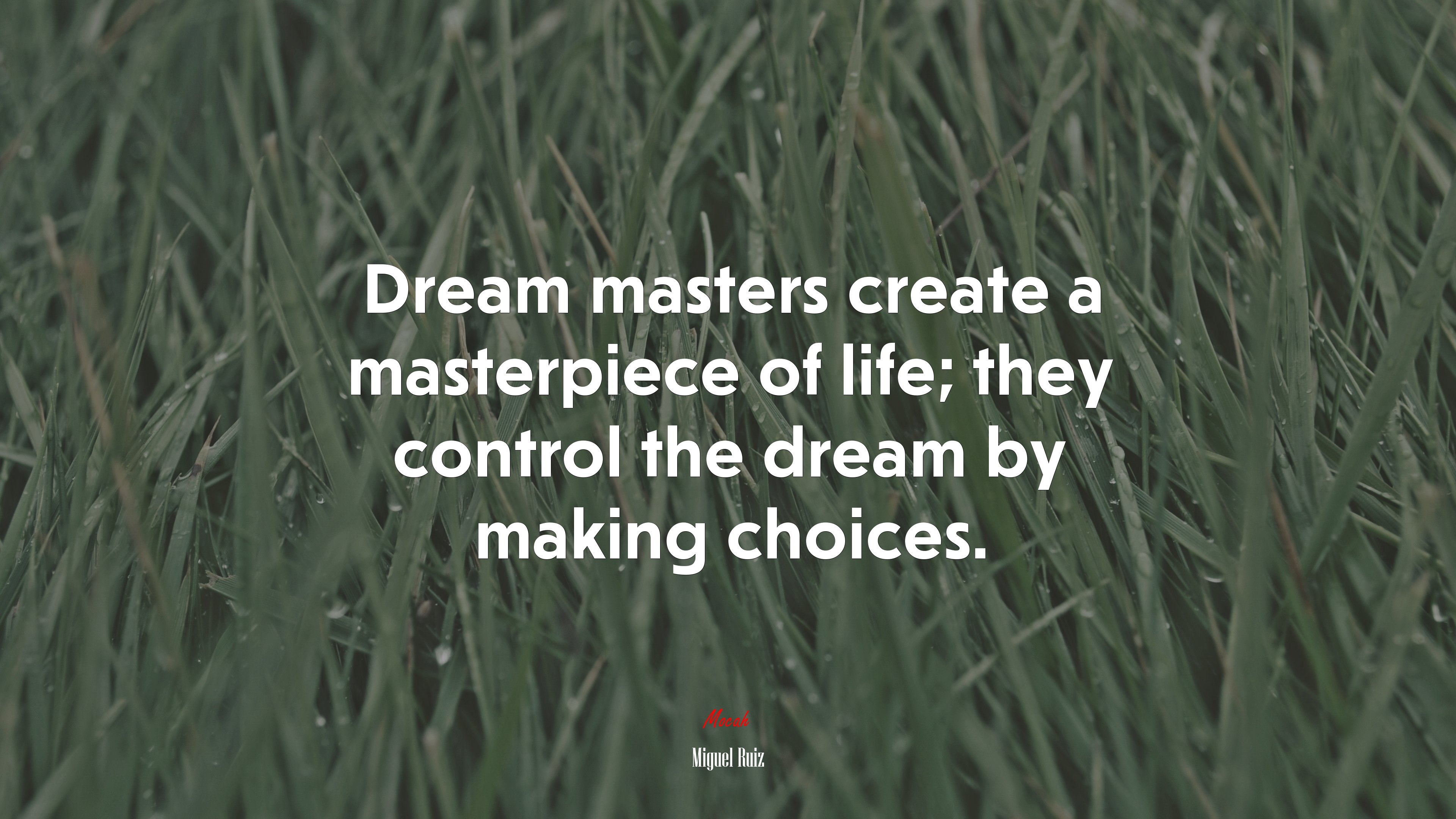 Dream masters create a masterpiece of life; they control the dream by making choices. | Miguel Ruiz quote HD Wallpaper