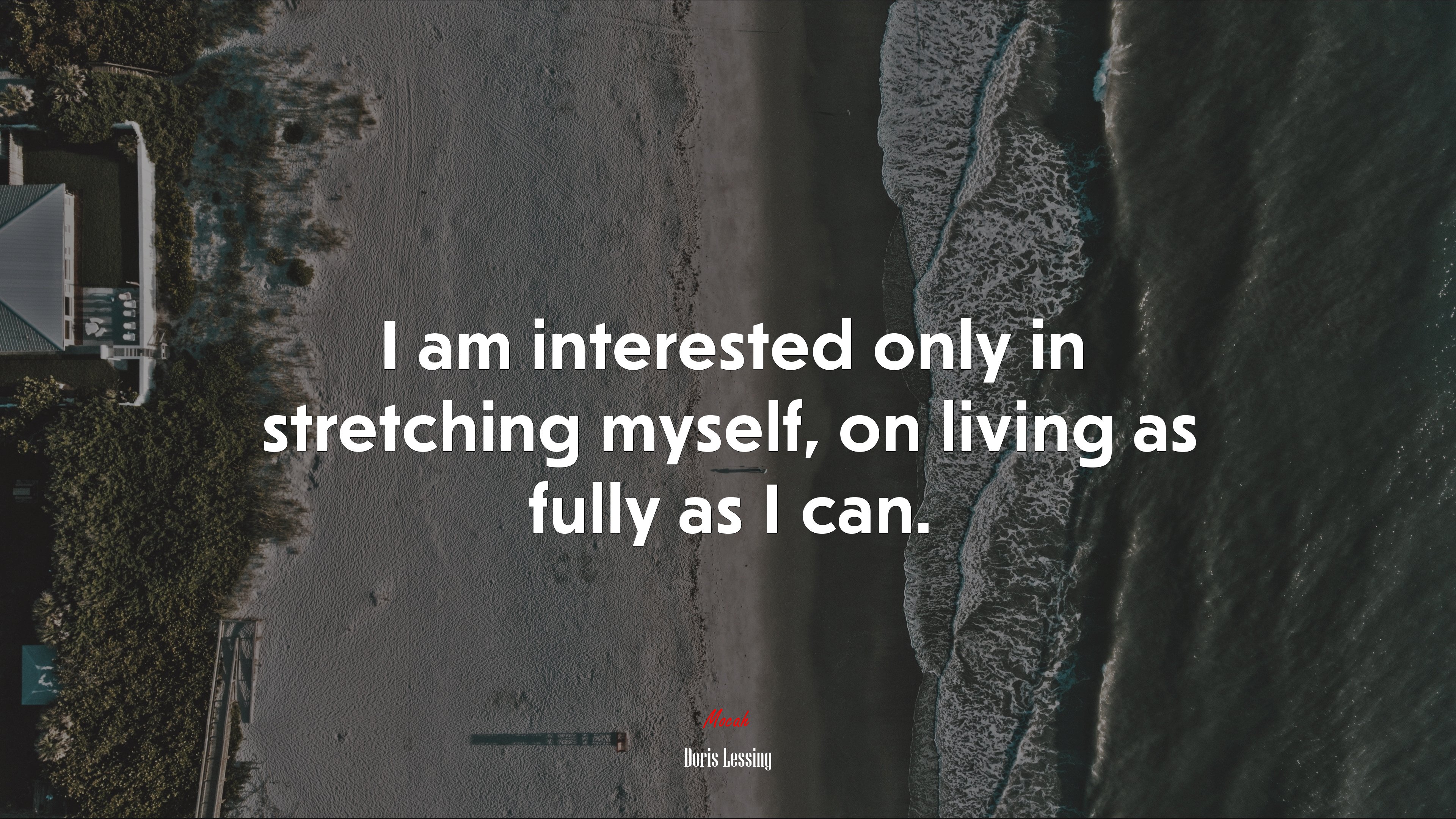 I am interested only in stretching myself, on living as fully as I can. | Doris Lessing quote HD Wallpaper
