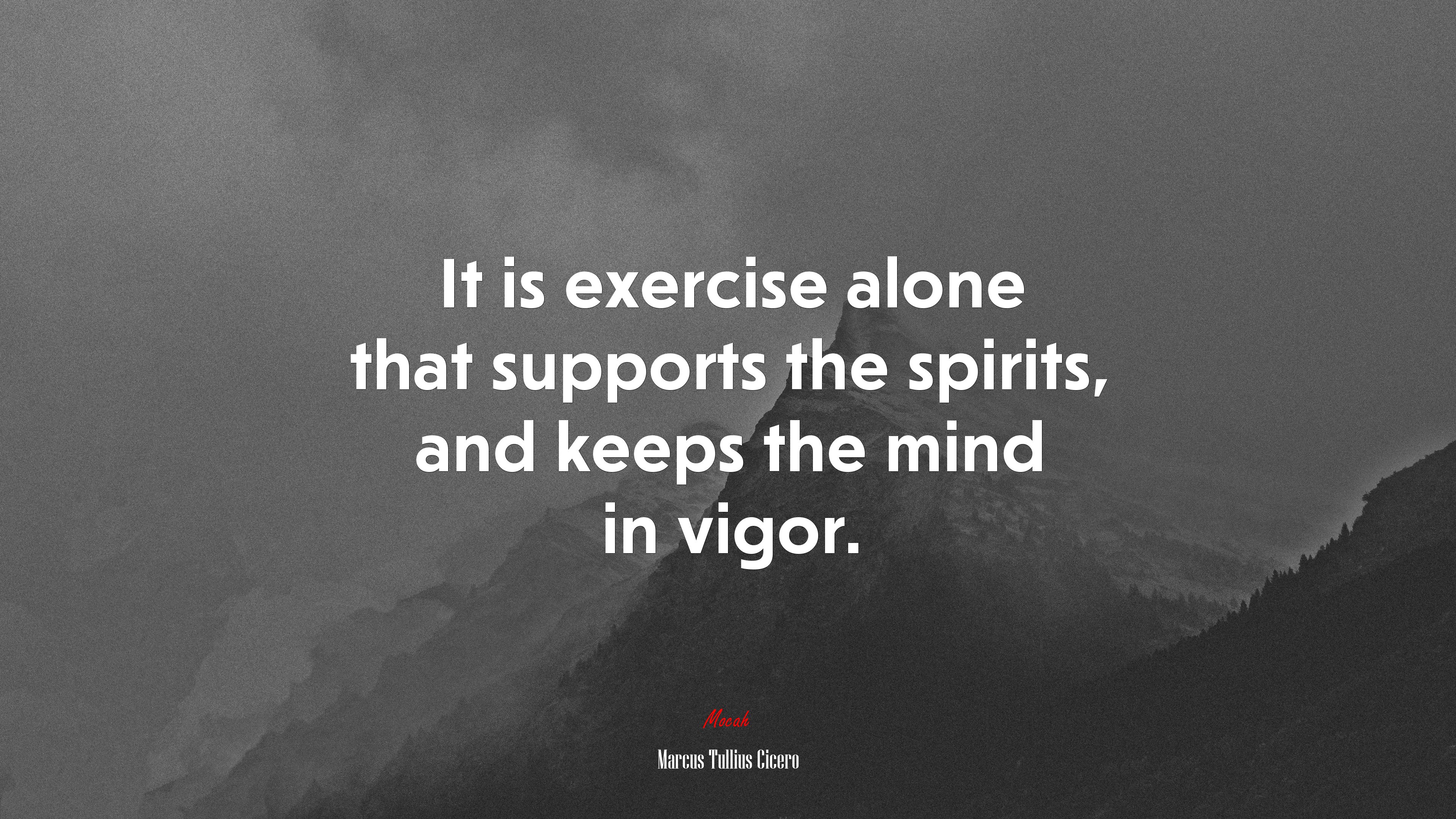 It is exercise alone that supports the spirits, and keeps the mind in vigor. | Marcus Tullius Cicero quote HD Wallpaper