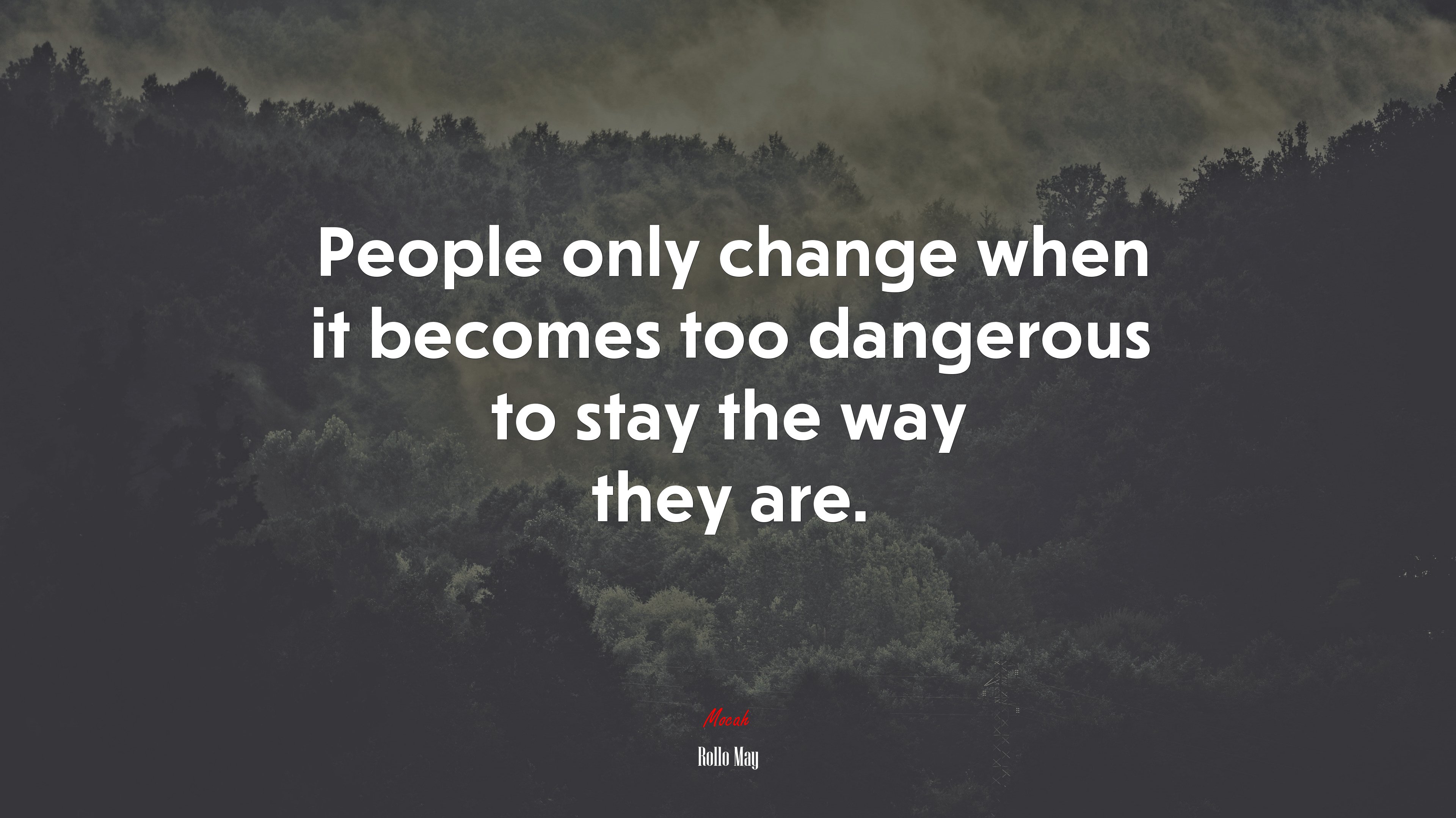 People only change when it becomes too dangerous to stay the way they are. | Rollo May quote HD Wallpaper