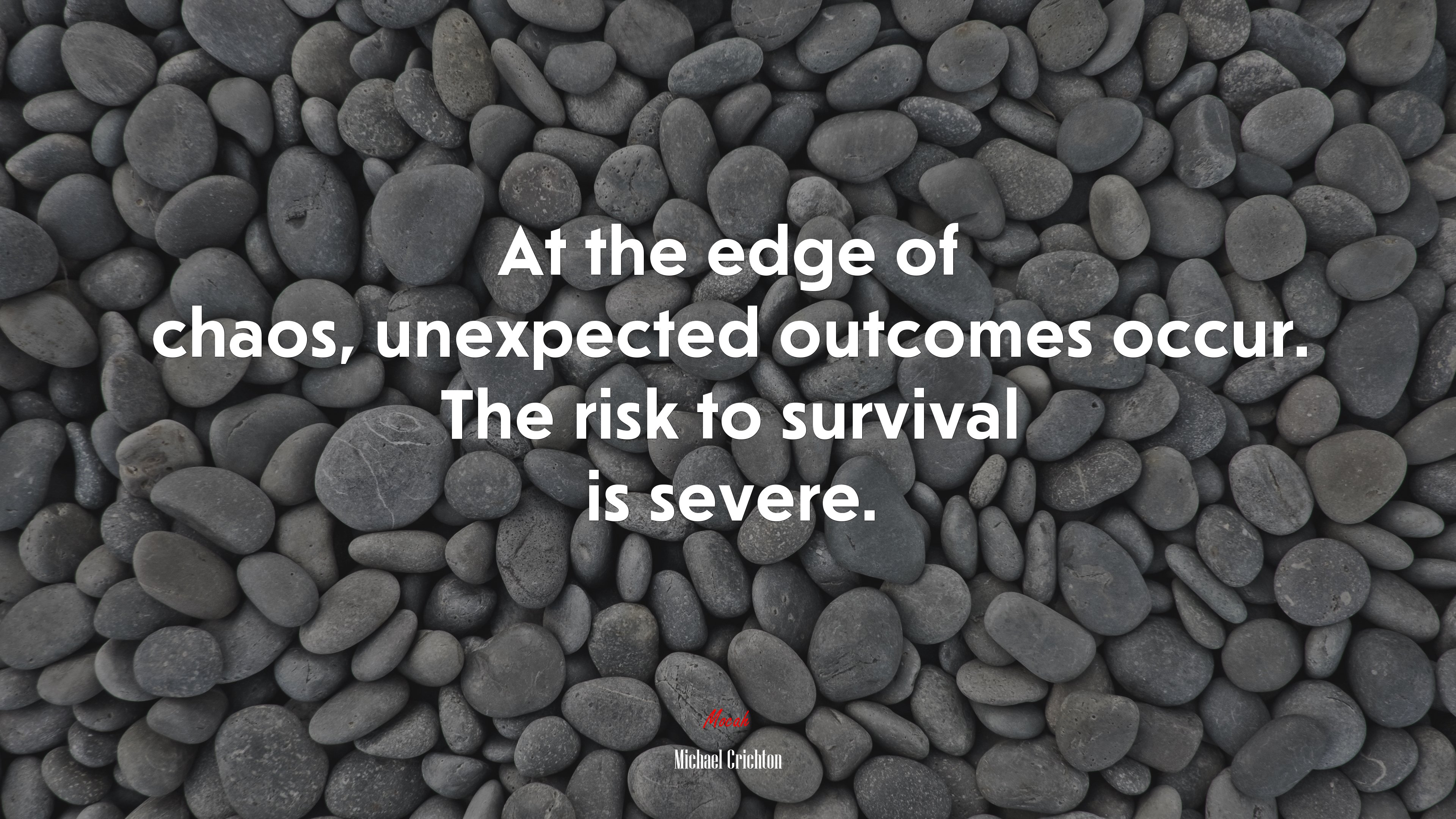 At the edge of chaos, unexpected outcomes occur. The risk to survival is severe. | Michael Crichton quote HD Wallpaper