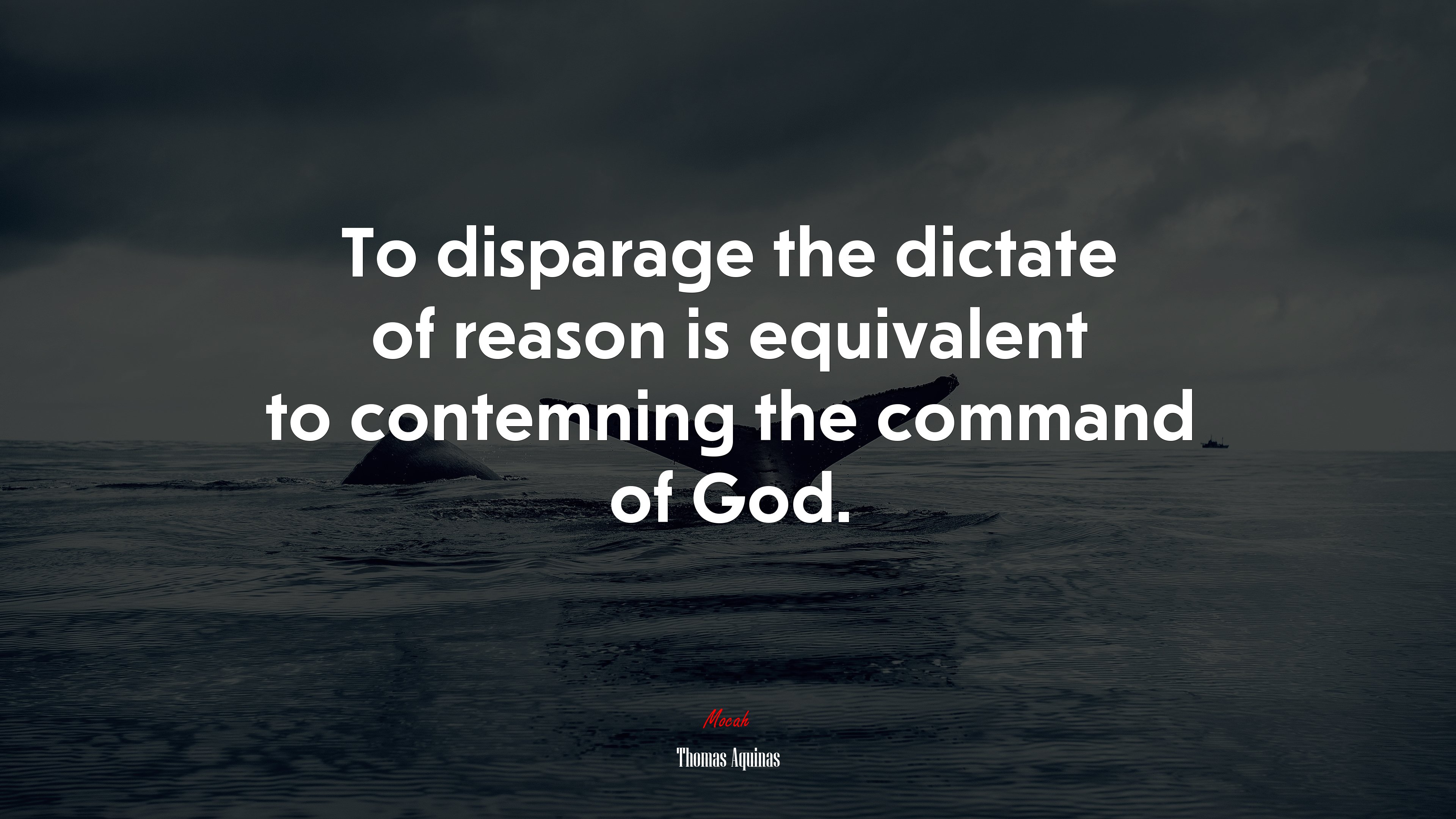 To disparage the dictate of reason is equivalent to contemning the command of God. | Thomas Aquinas quote HD Wallpaper
