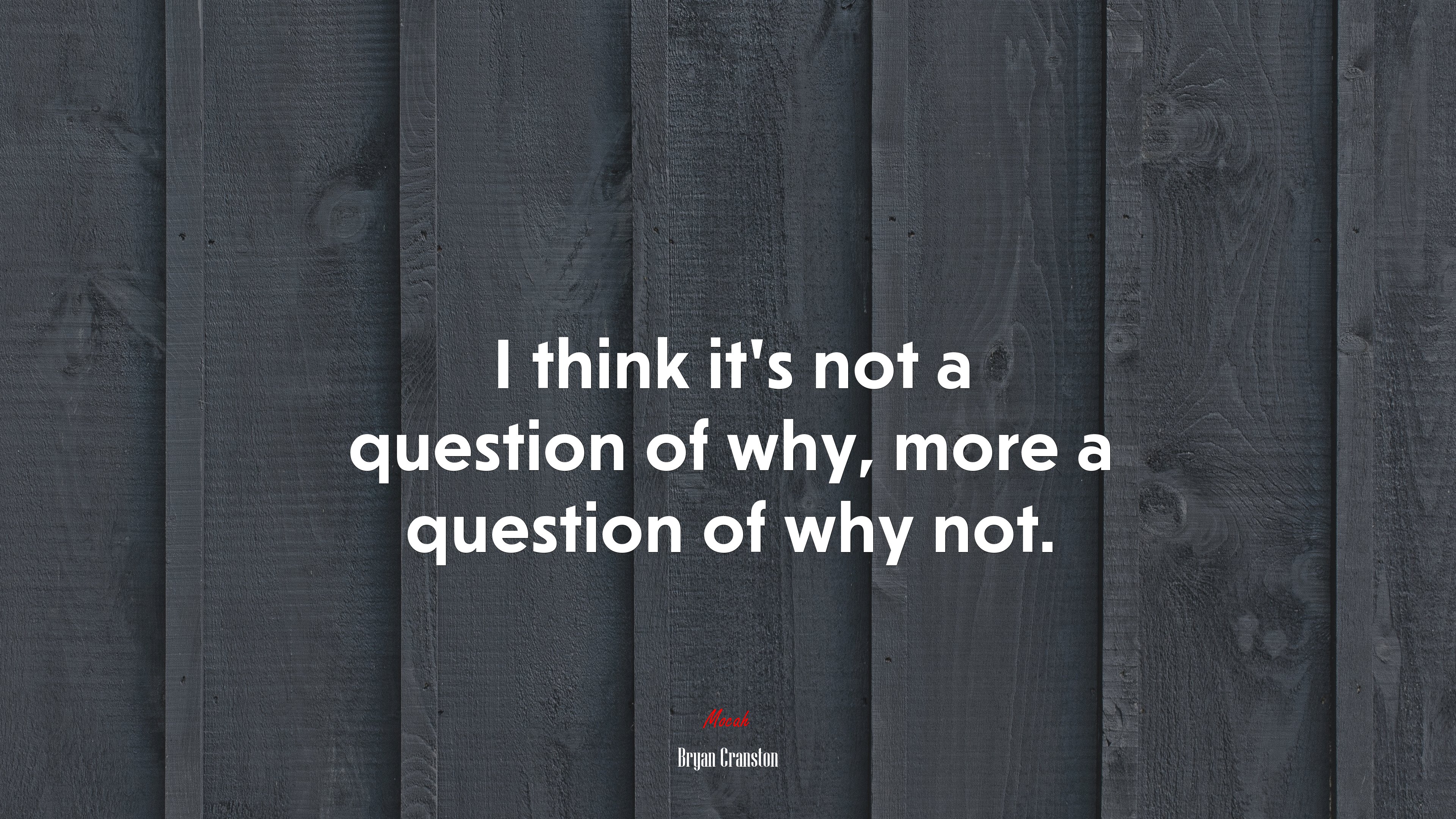 I think it’s not a question of why, more a question of why not. | Bryan Cranston quote HD Wallpaper
