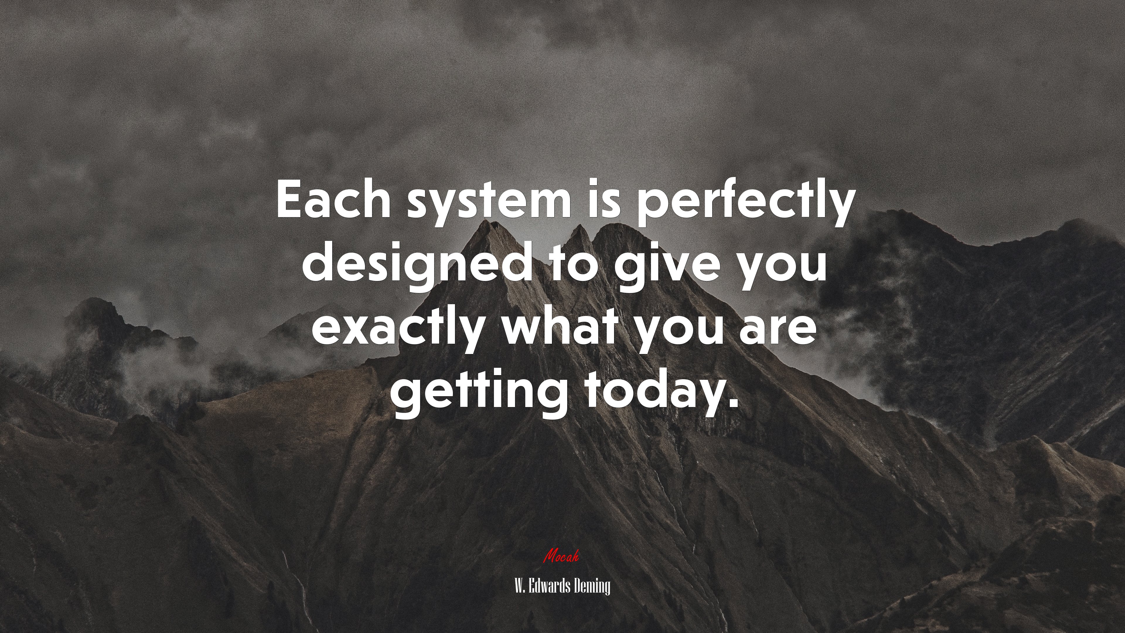 Each system is perfectly designed to give you exactly what you are getting today. | W. Edwards Deming quote HD Wallpaper