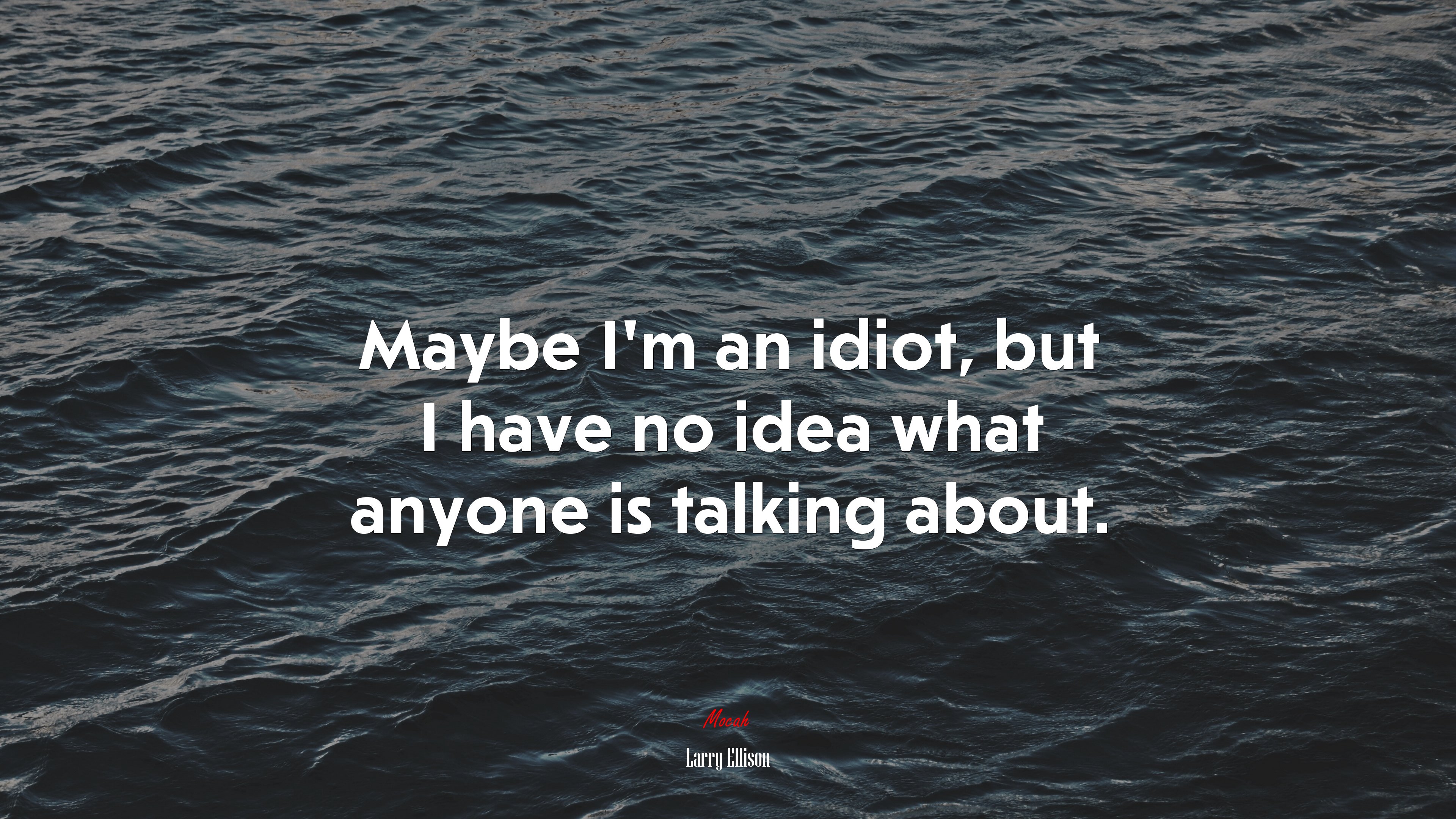 Maybe I’m an idiot, but I have no idea what anyone is talking about. | Larry Ellison quote HD Wallpaper