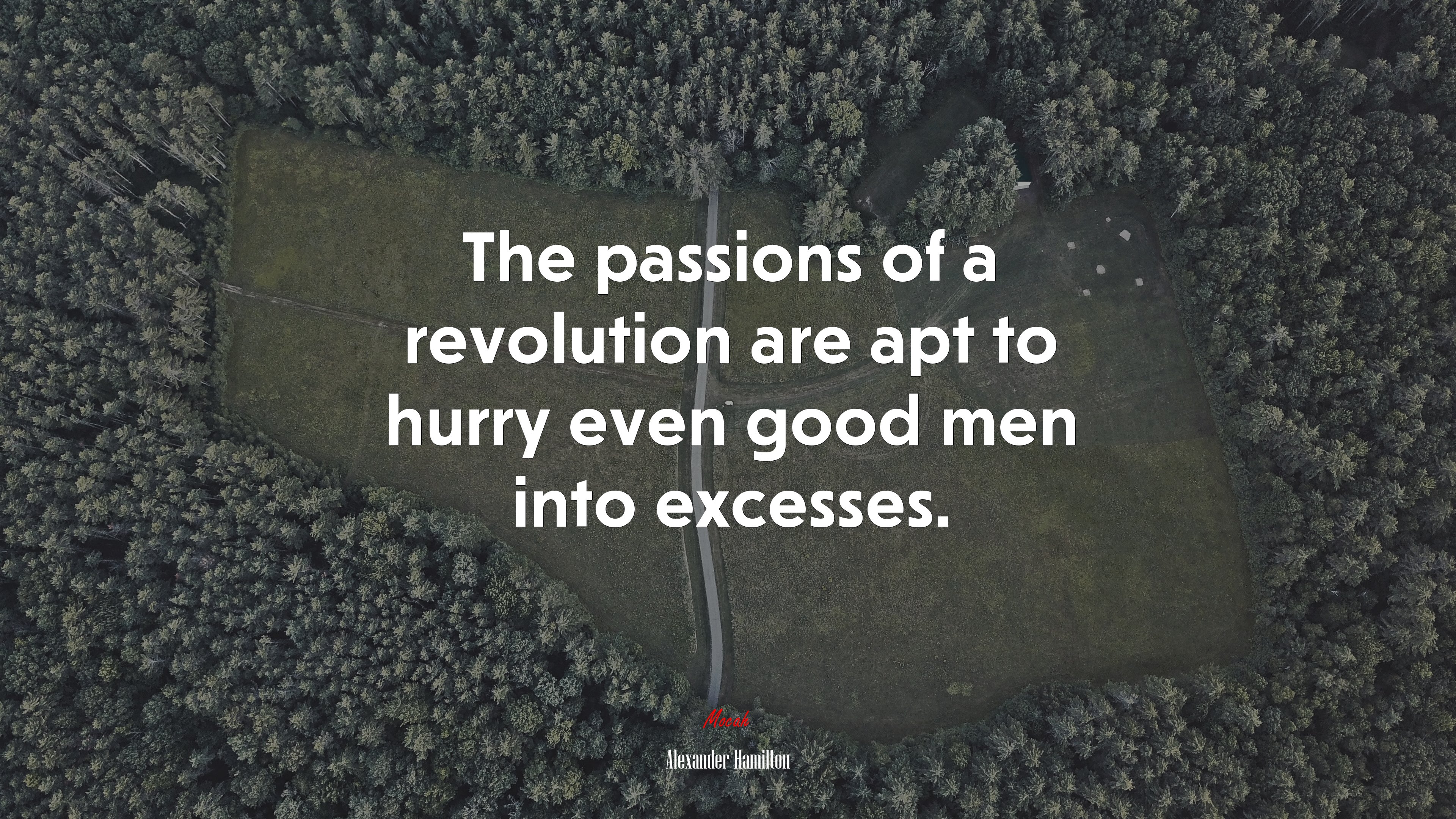 The passions of a revolution are apt to hurry even good men into excesses. | Alexander Hamilton quote HD Wallpaper