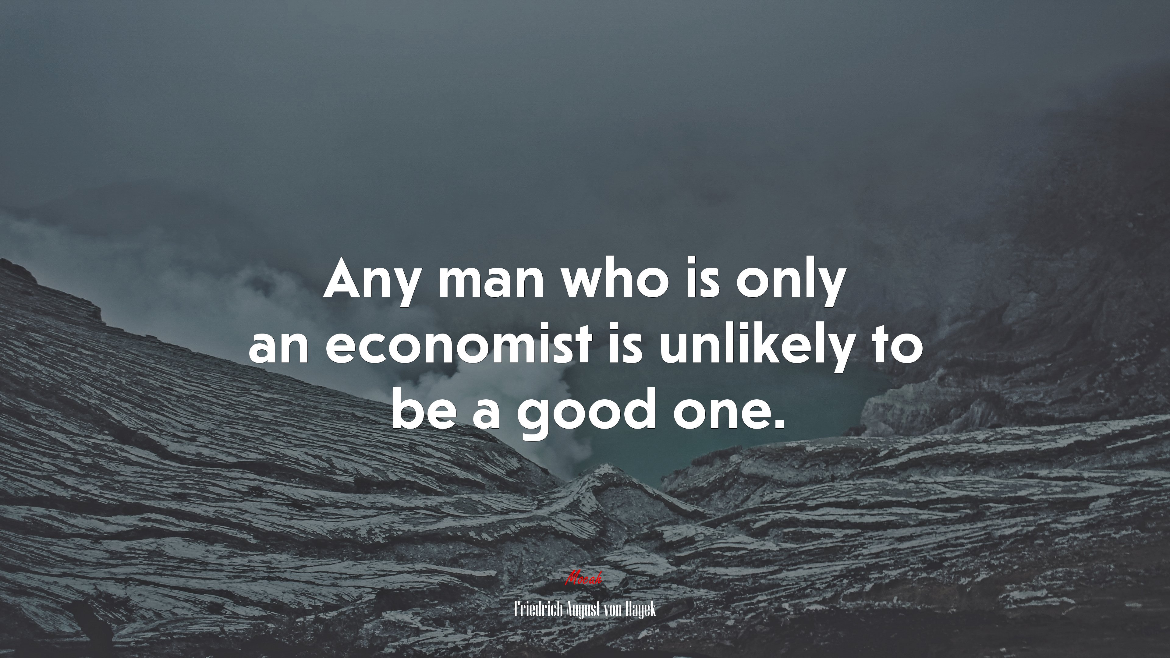 Any man who is only an economist is unlikely to be a good one. | Friedrich August von Hayek quote HD Wallpaper