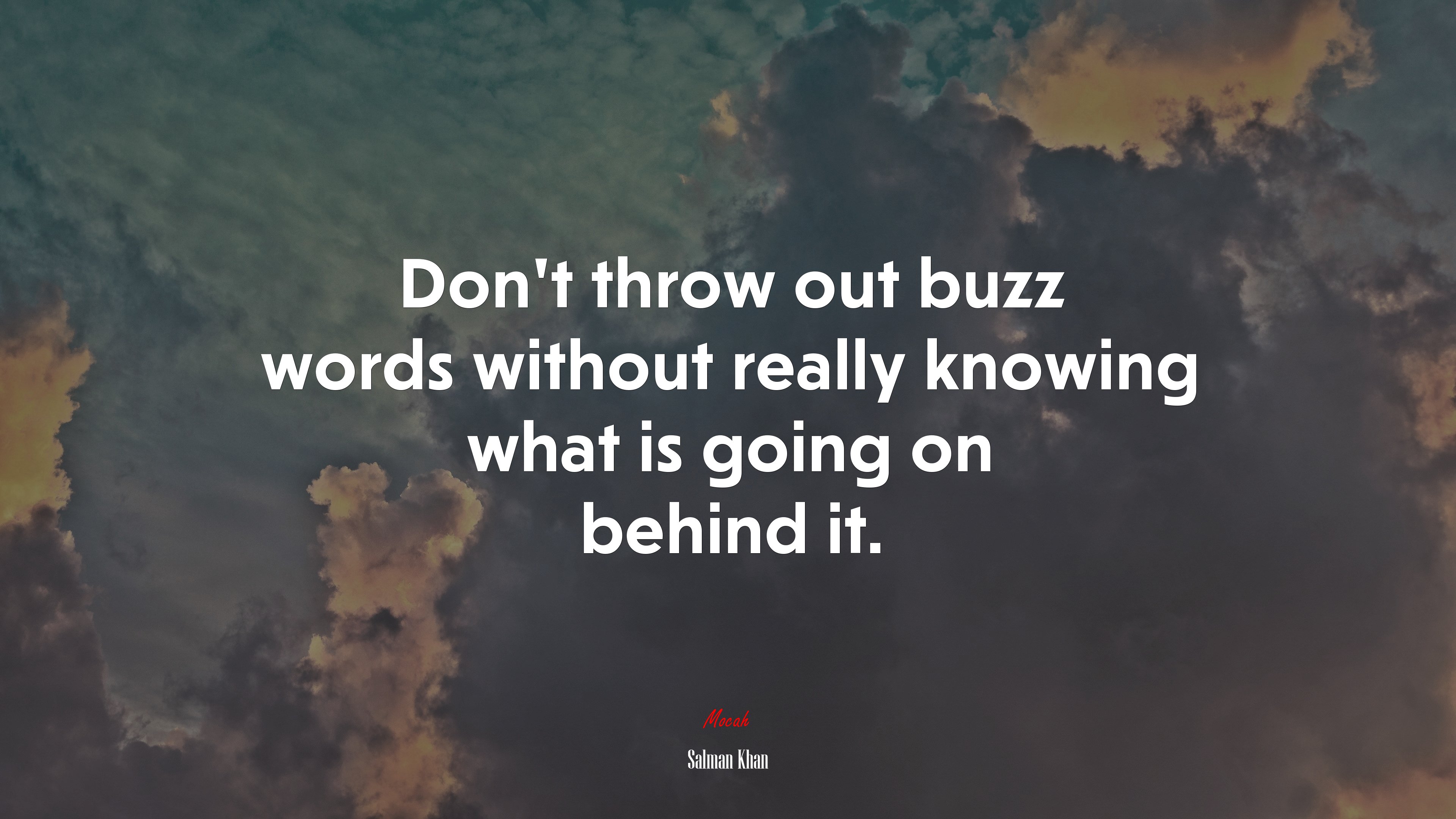 Don’t throw out buzz words without really knowing what is going on behind it. | Salman Khan quote HD Wallpaper