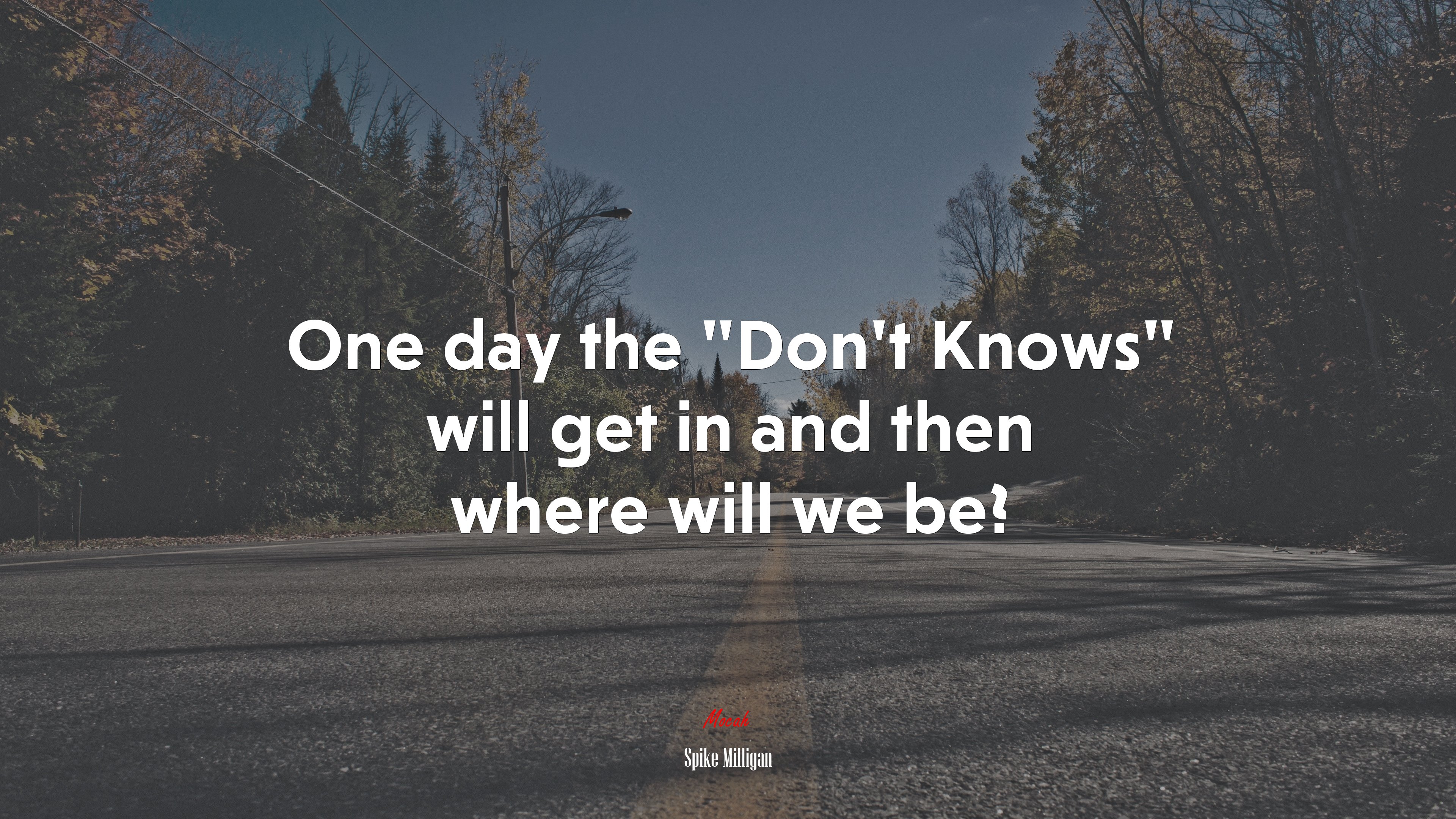 One day the “Don’t Knows” will get in and then where will we be? | Spike Milligan quote HD Wallpaper