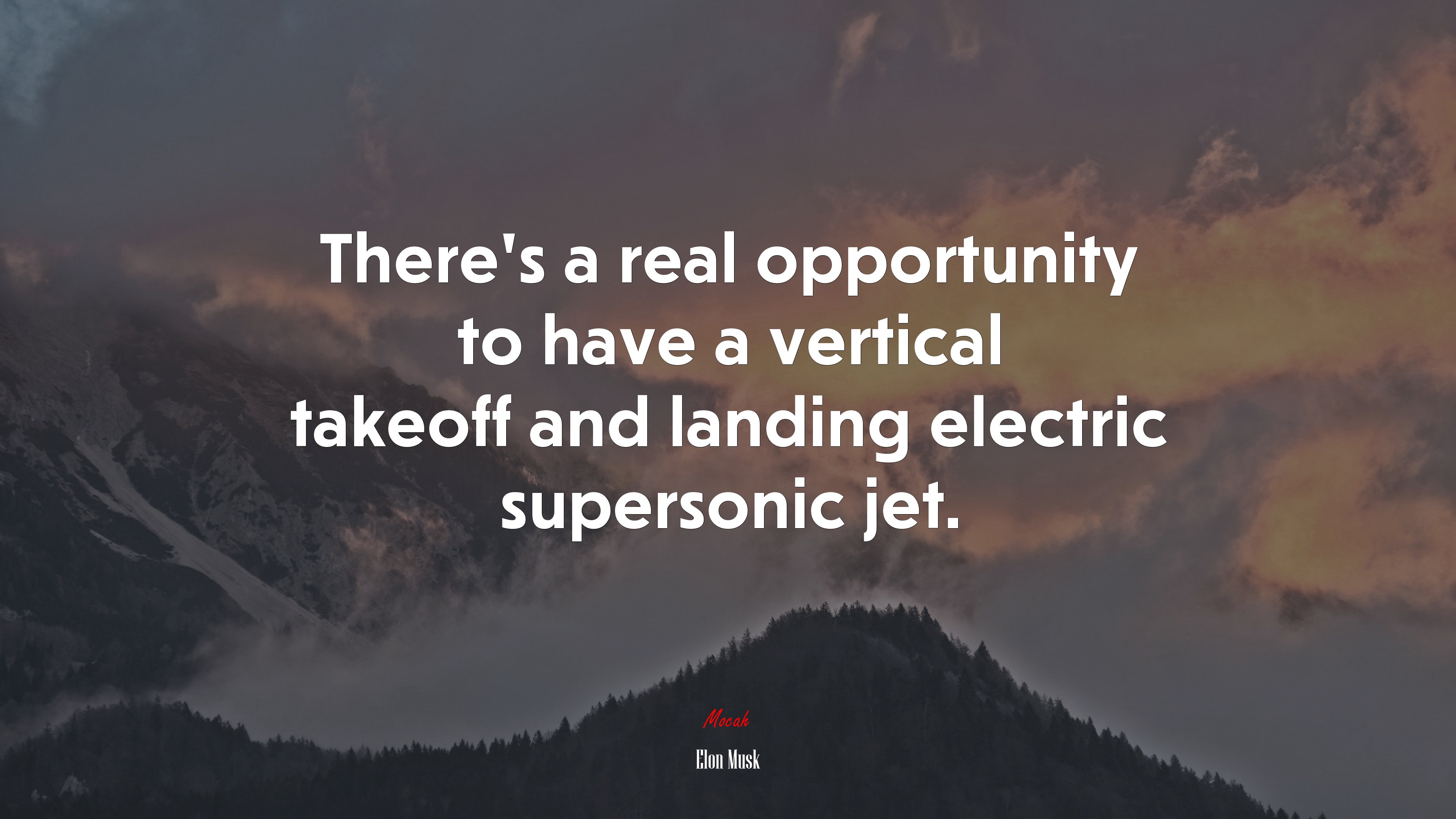 There’s a real opportunity to have a vertical takeoff and landing electric supersonic jet. | Elon Musk quote HD Wallpaper